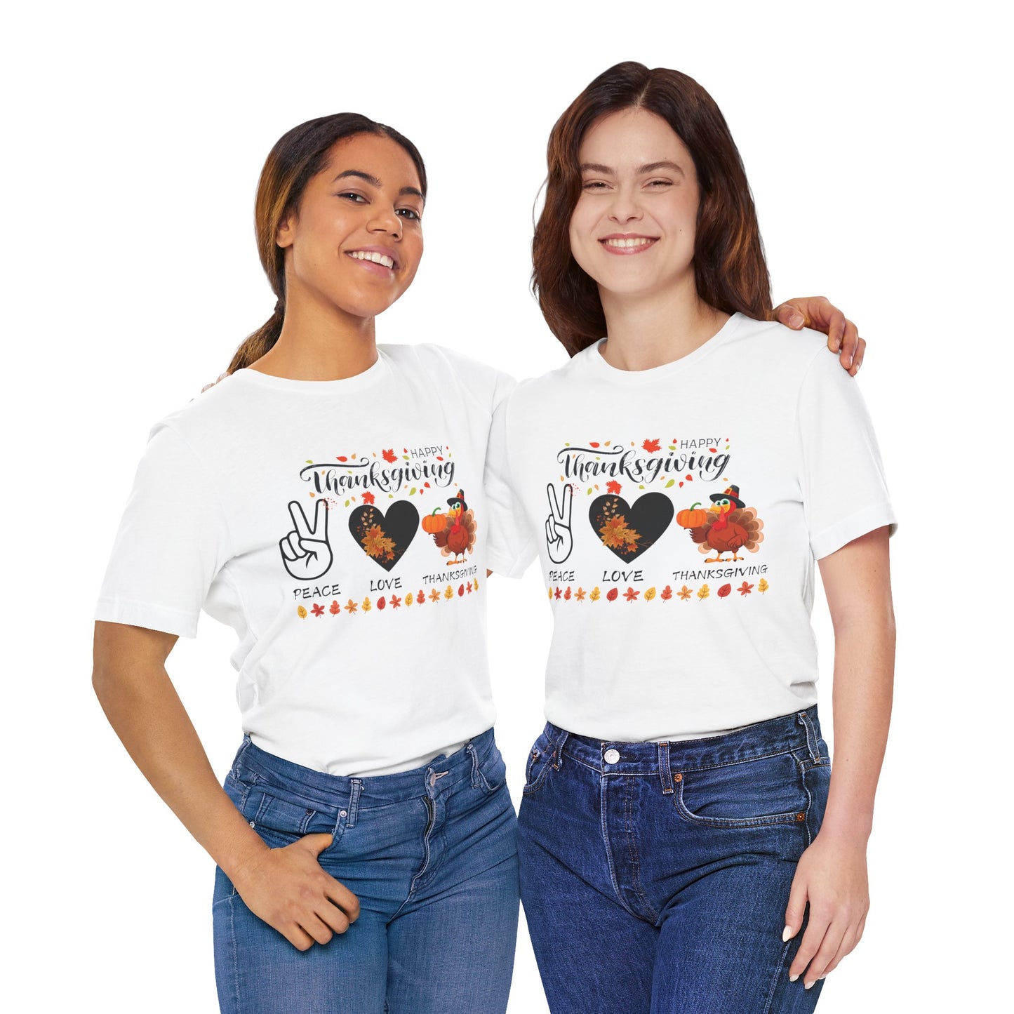 Peace Love Thanksgiving T-shirt, Happy Thanksgiving T-shirt, Happy thanksgiving 2024 T-shirt, Thanksgiving Gift,Turkey Shirt, Family Thanksgiving, Holiday Outfit.