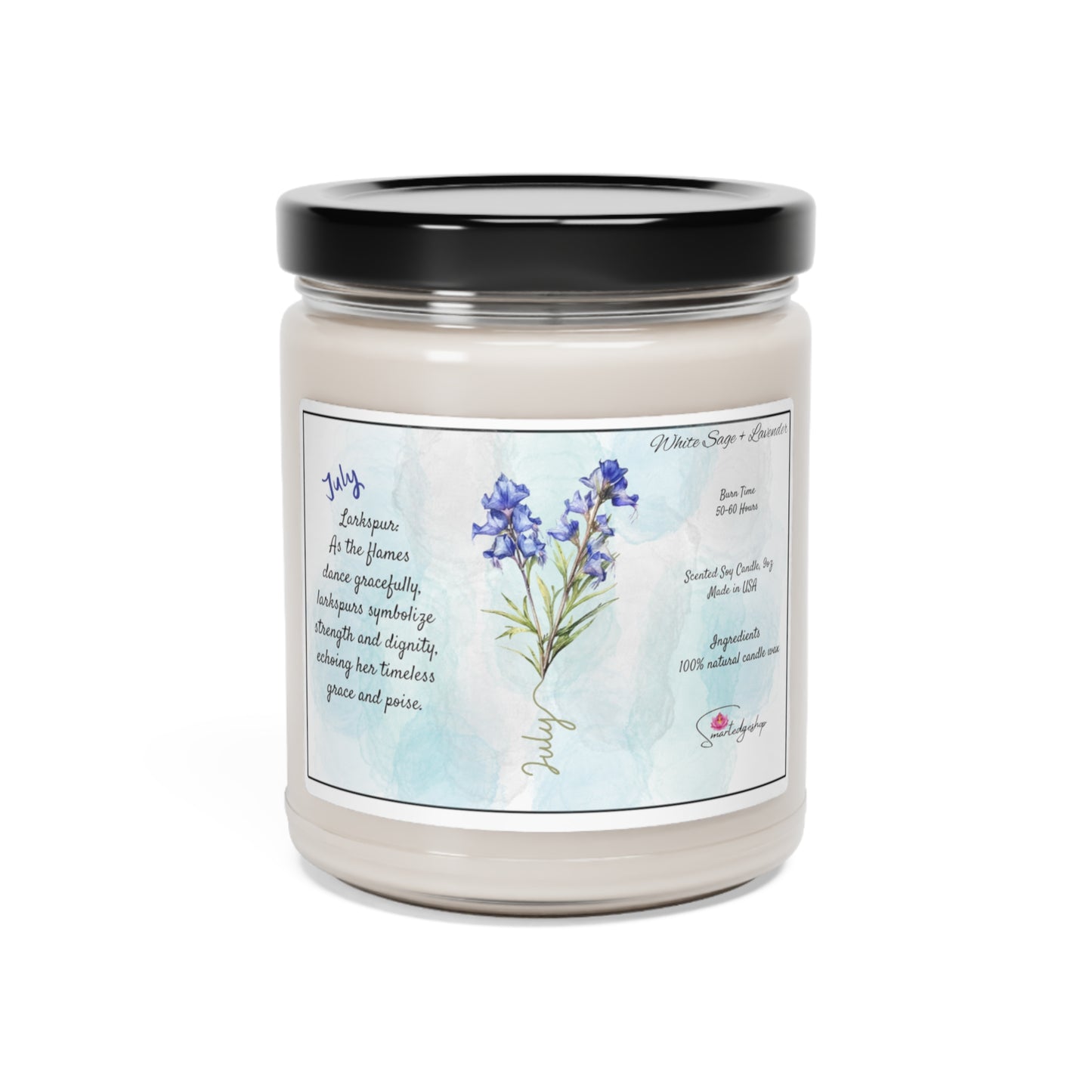 July Birth Month Flower Scented Soy Candle, 9oz