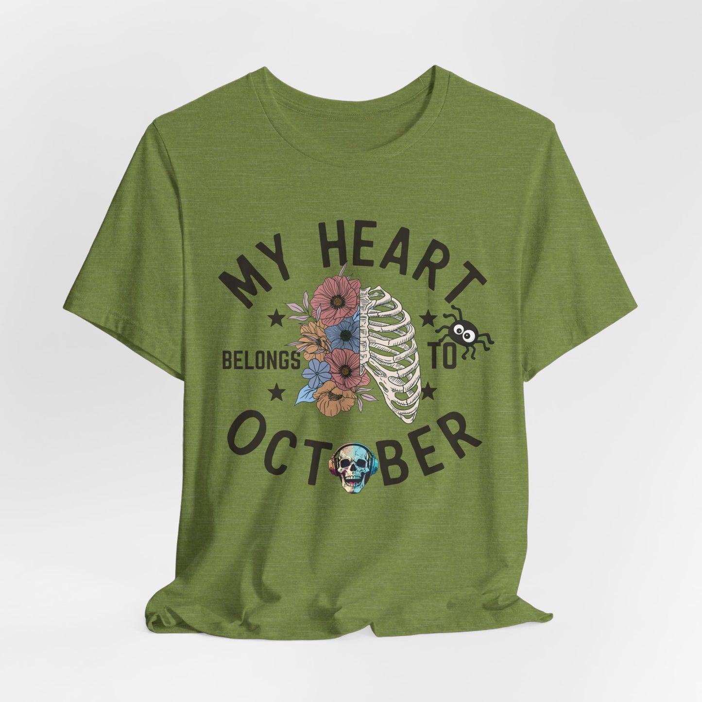 My Heart Belongs To October Halloween T-shirt, Happy Halloween T-shirt, Trick Or Treat T-shirt, Halloween T-shirt, Cool Halloween T-shirt, Spooky T-shirt,