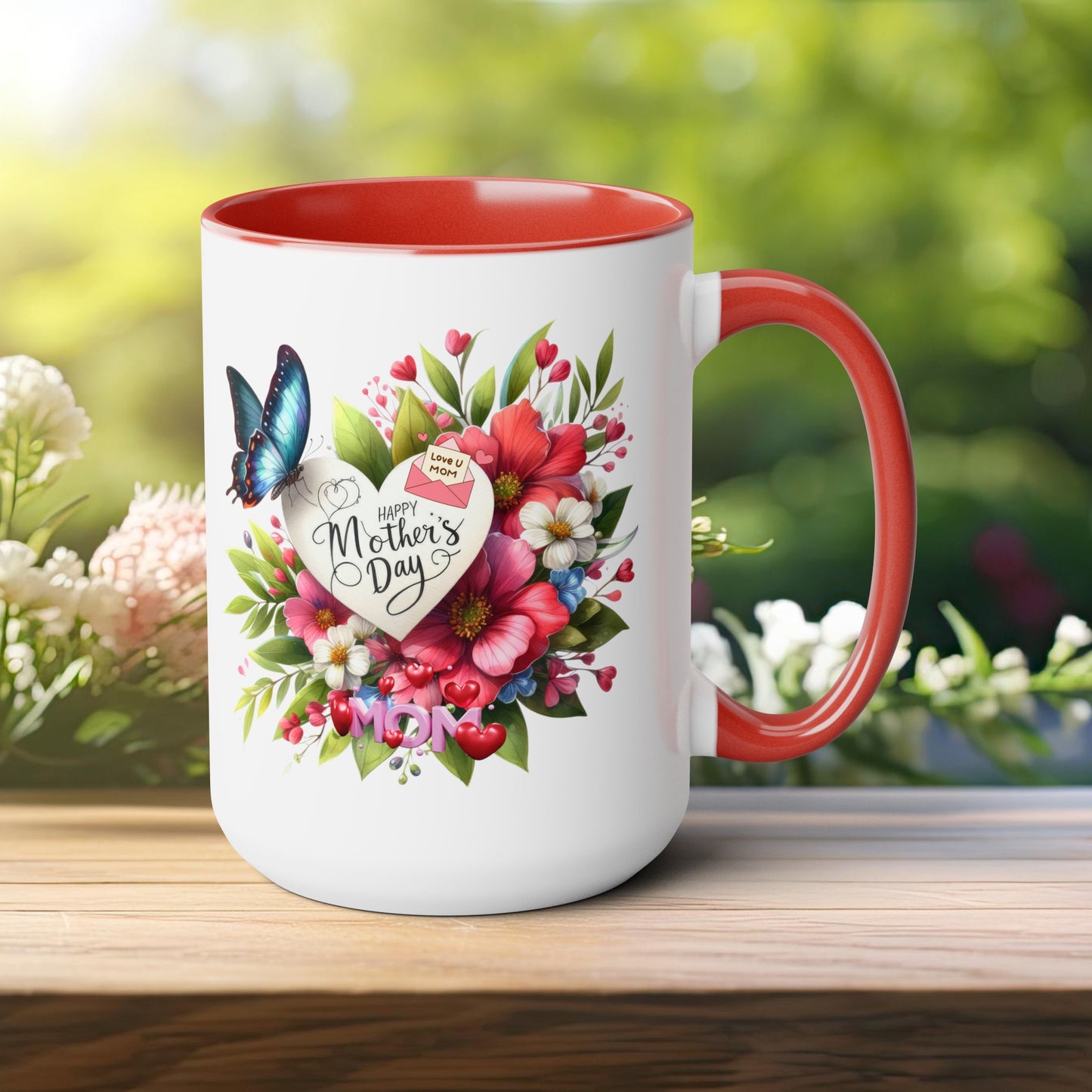 Happy Mother's dayTow-Tone Coffee Mug.15oz, Gift for mom, Mama's Coffee Mug