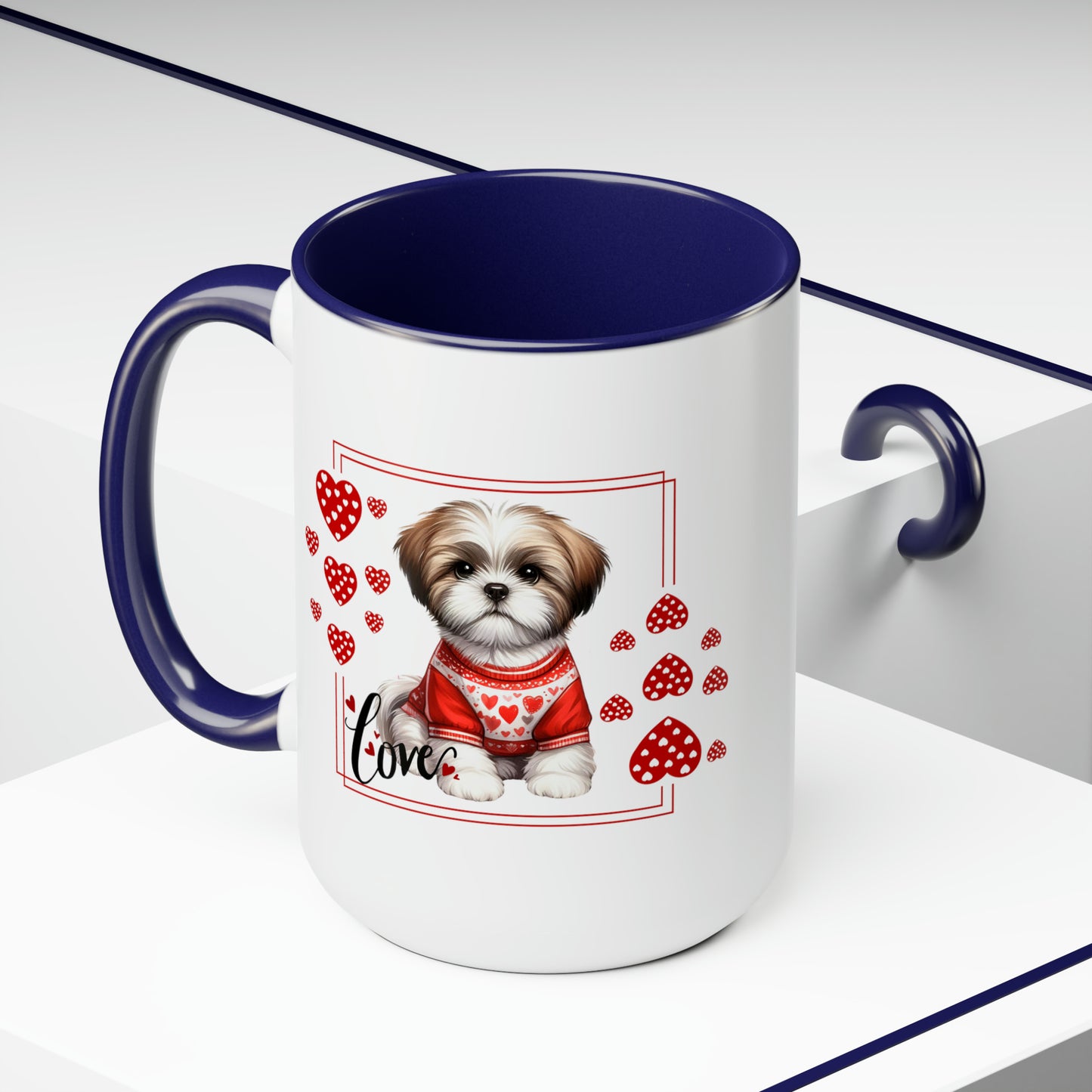 Happy valentines day Two-Tone Coffee Mugs, 15oz