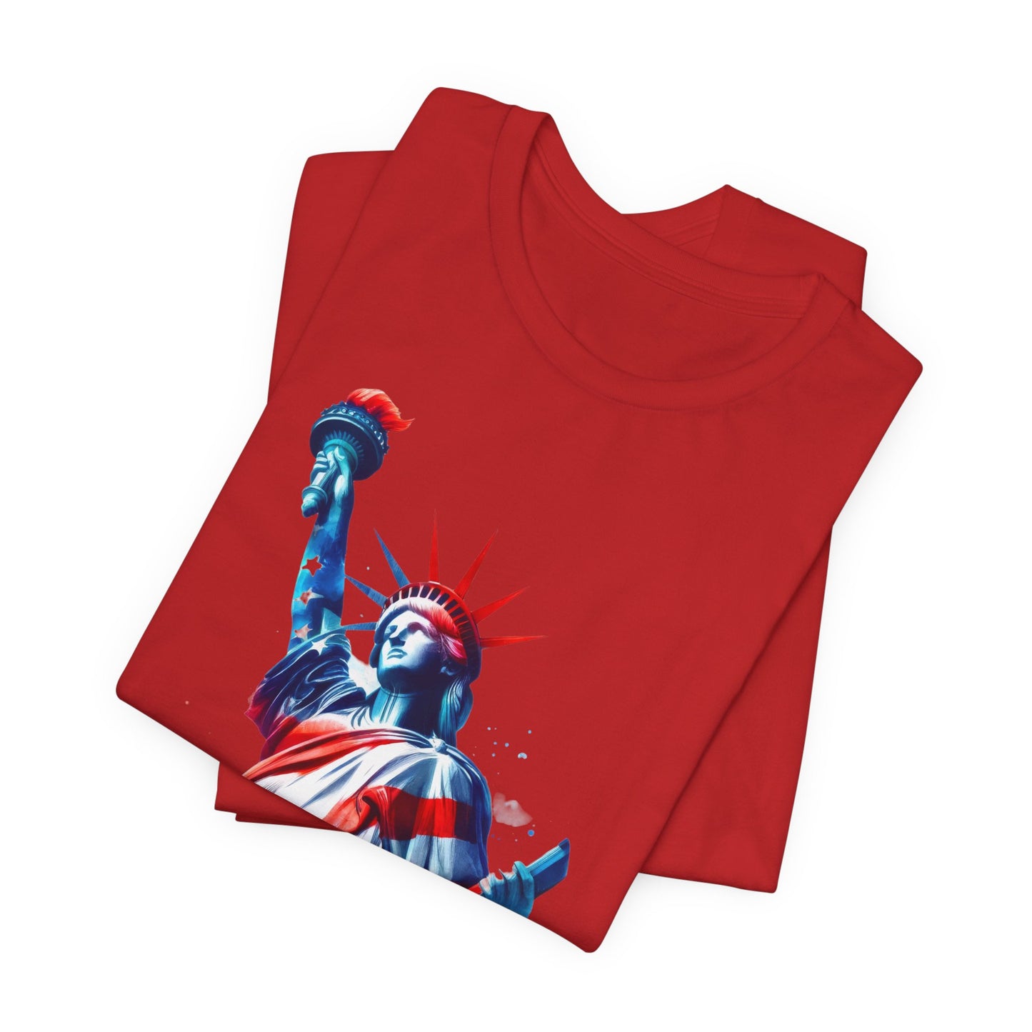 4th of July T-shirt, Sweet Land Of Liberty T-Shirt, Fourth of July unisex jersey short sleeve, America, Flag, Peace Love America. Proud To Be An American, Red White Blue.