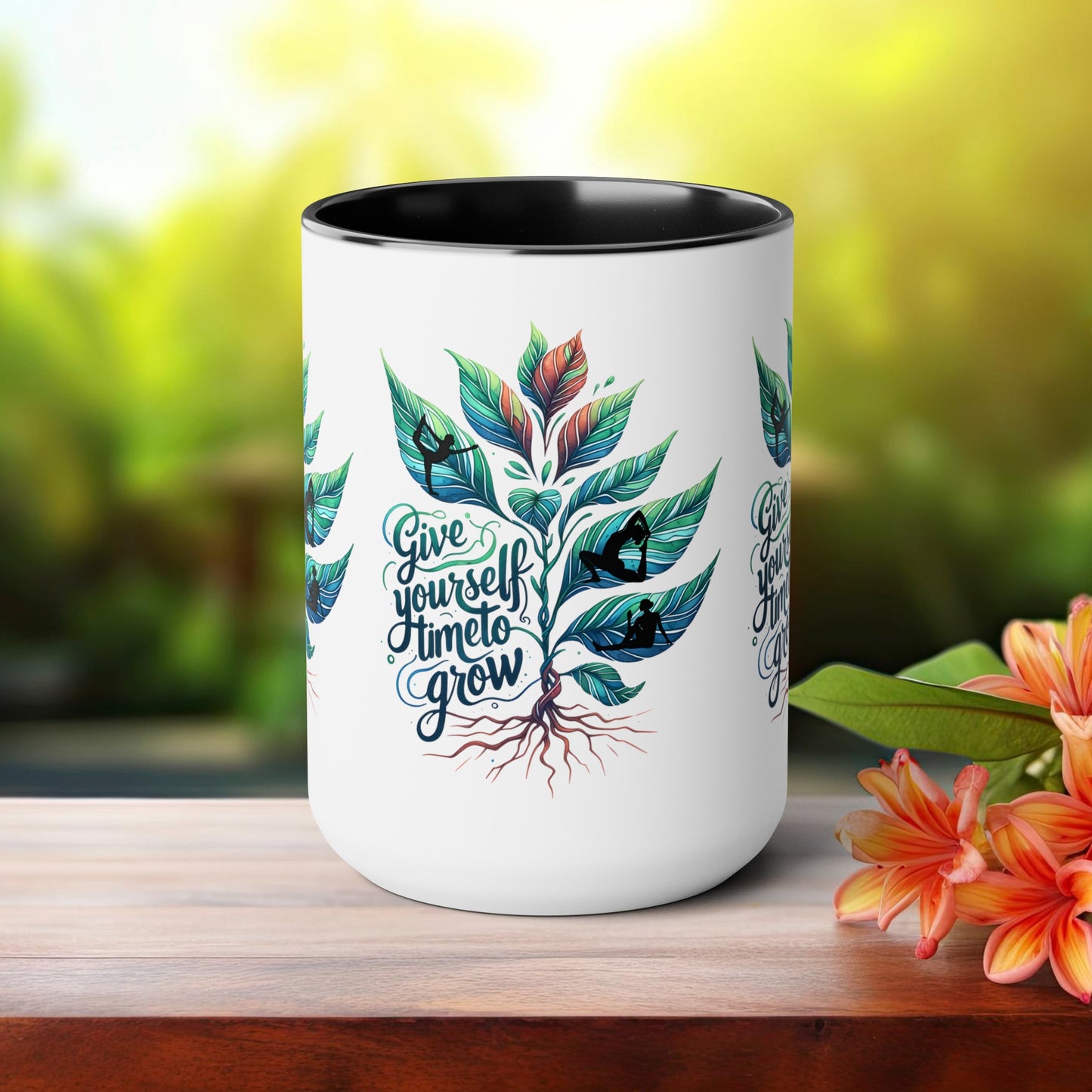 Give Yourself Time To Grow Yoga Coffee Mug, Cute Yoga Coffee Mug, Yoga lovers Coffee Mug, Yoga Instructor Gift, Gift For Yoga lover, Gift For Yogi.