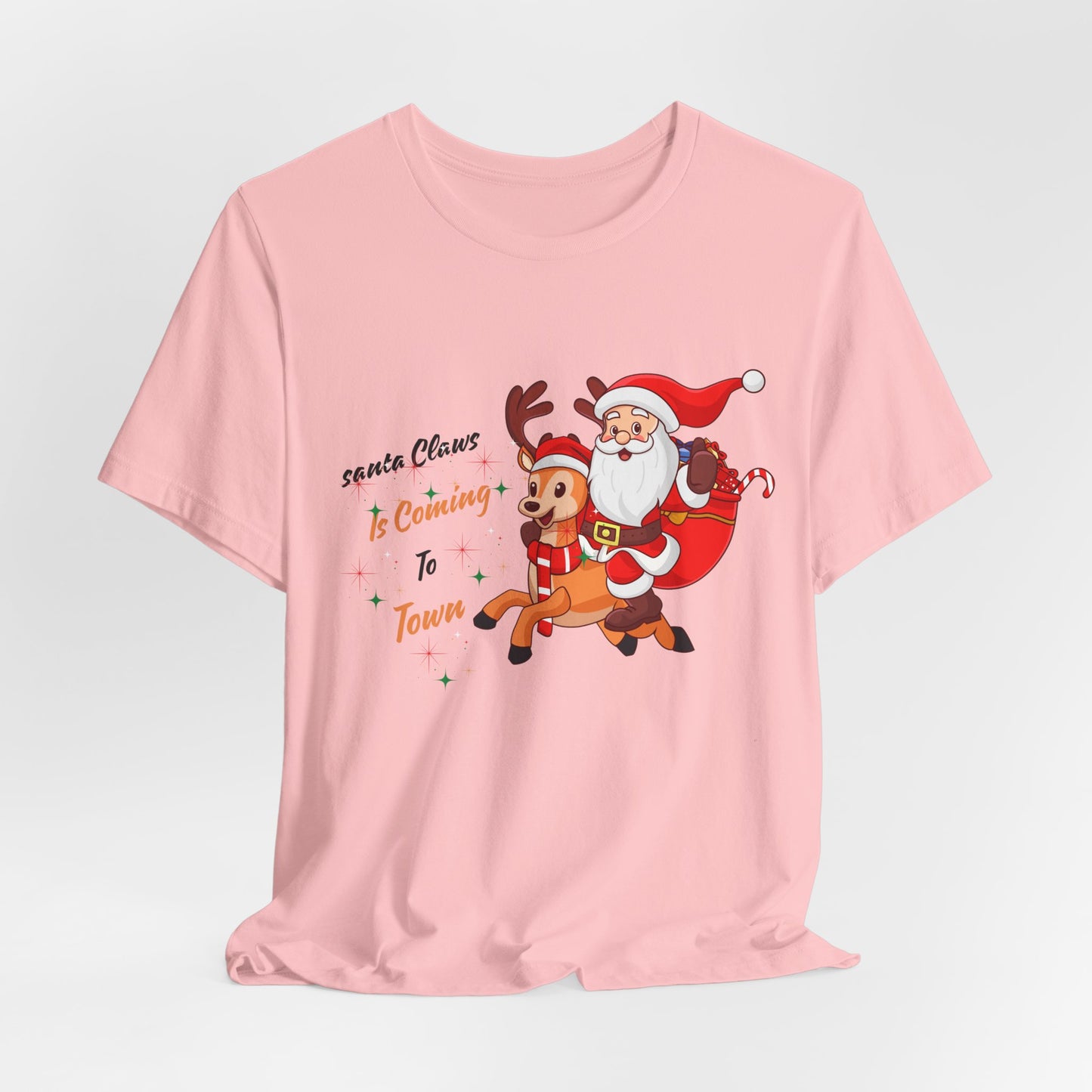 Santa Claws Is Coming To Town Christmas Unisex Tee, Christmas Shirt, Christmas Outfit, Merry Christmas T-shirt, Merry Christmas 2024 T-shirt, Christmas Gift, Family Holiday Outfit.