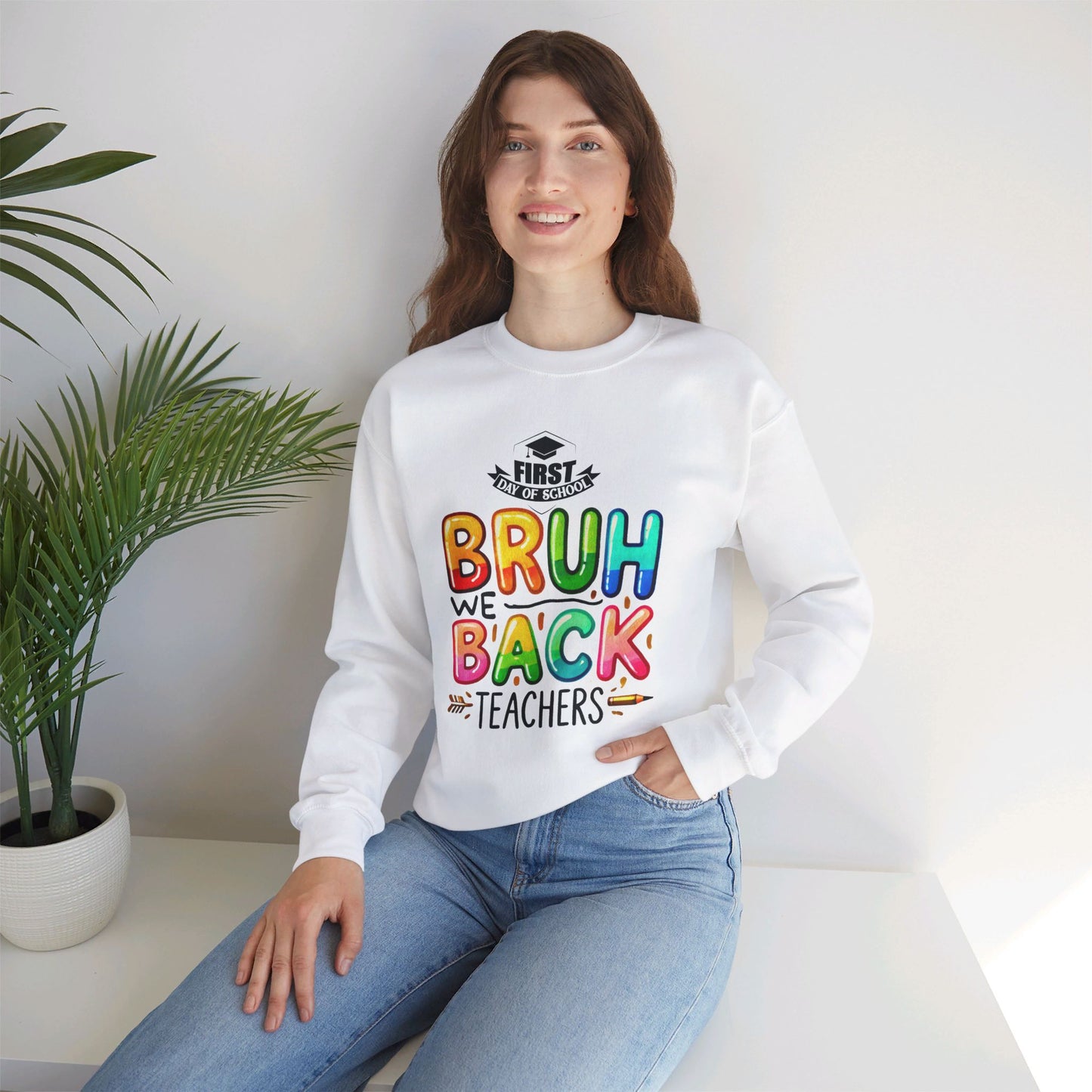 We Love Teachers Sweatshirt, Back To school unisex heavy blend crewneck sweatshirt, Teacher Back To school  Sweatshirt. First Day Vibes Sweatshirt.