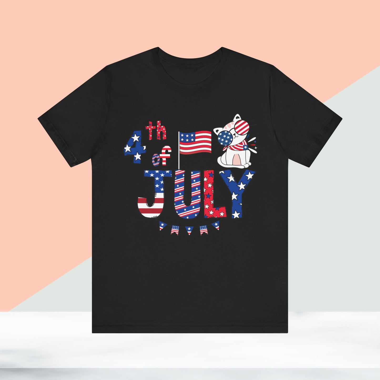 4th of July T-shirt, Red White Blue T-Shirt, Fourth of July unisex jersey short sleeve.