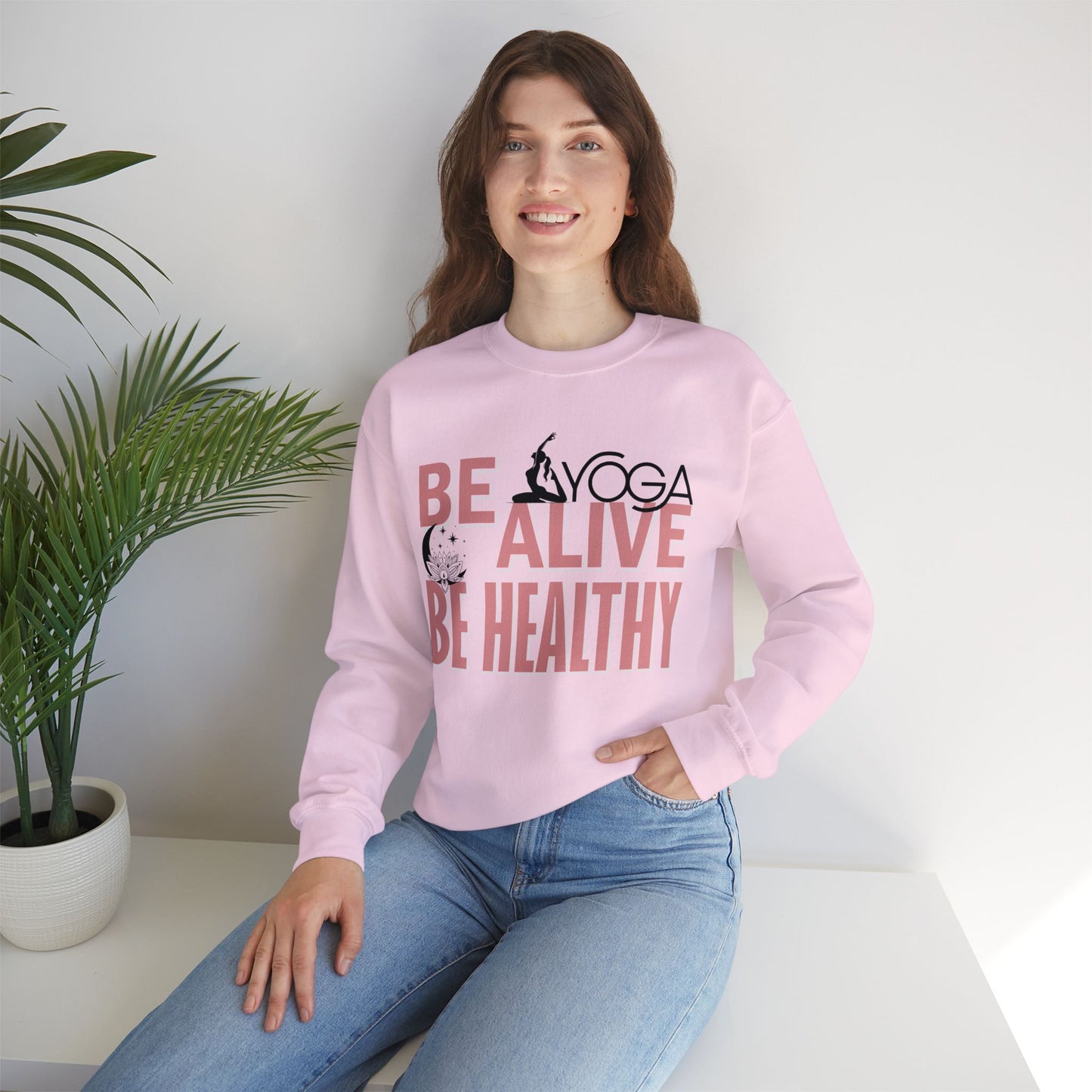 Be Alive Be Healthy Yoga unisex heavy blend crewneck sweatshirt,Yoga workout Sweatshirt,Yoga lovers Sweatshirt, Yoga Instructor Gift, Gym Sweatshirt, Gift For Yoga lovers, Gift For Yogi.