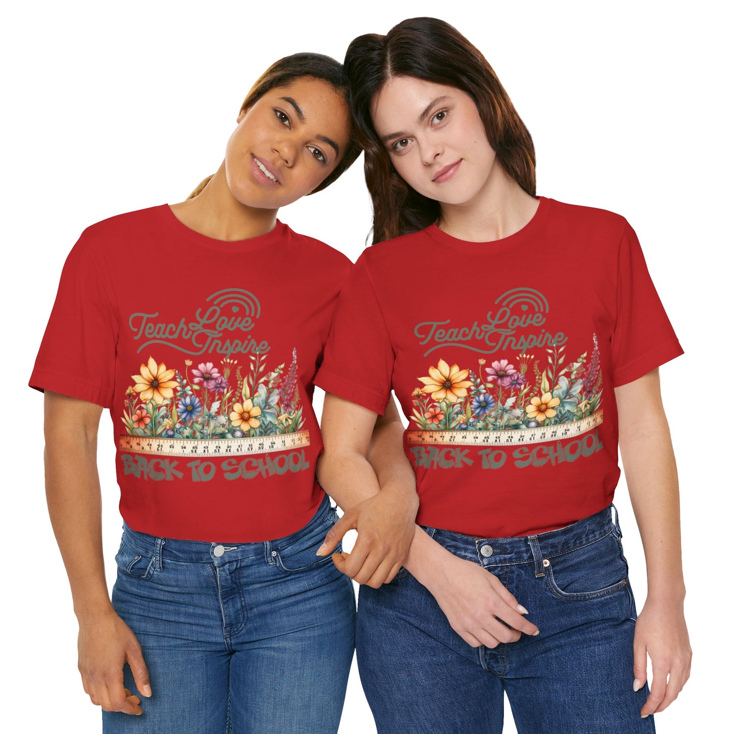 Love Teach Inspire T-Shirt, Back To School T-Shirt, Teacher Back To school unisex jersey short sleeve.First Day Vibes T-Shirt.