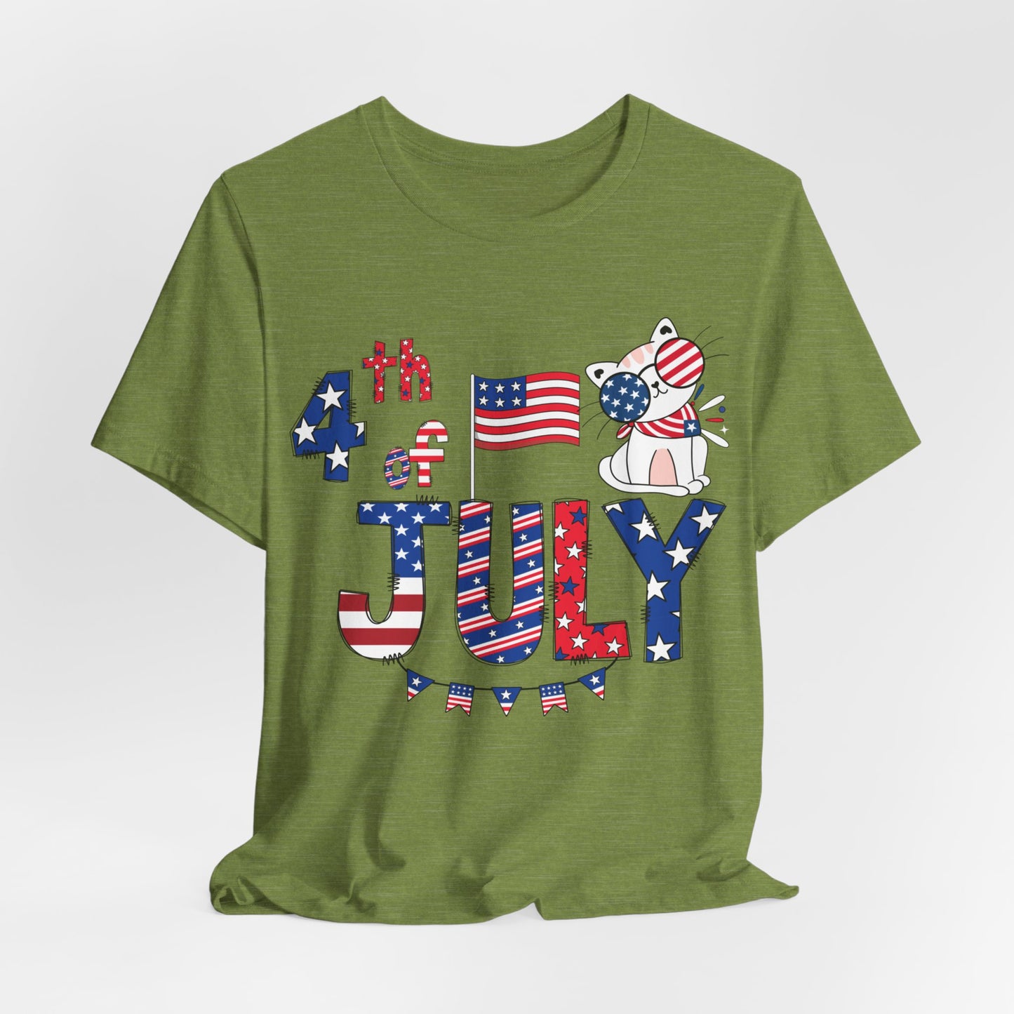 4th of July T-shirt, Red White Blue T-Shirt, Fourth of July unisex jersey short sleeve.