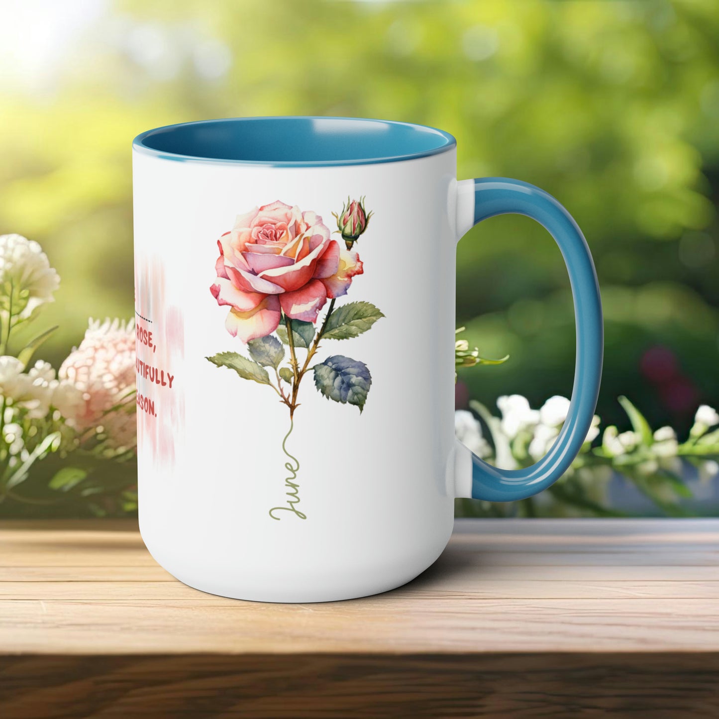 Birth Month flower Tow-Tone Coffee Mug.15oz, June Birth Month flower mug.