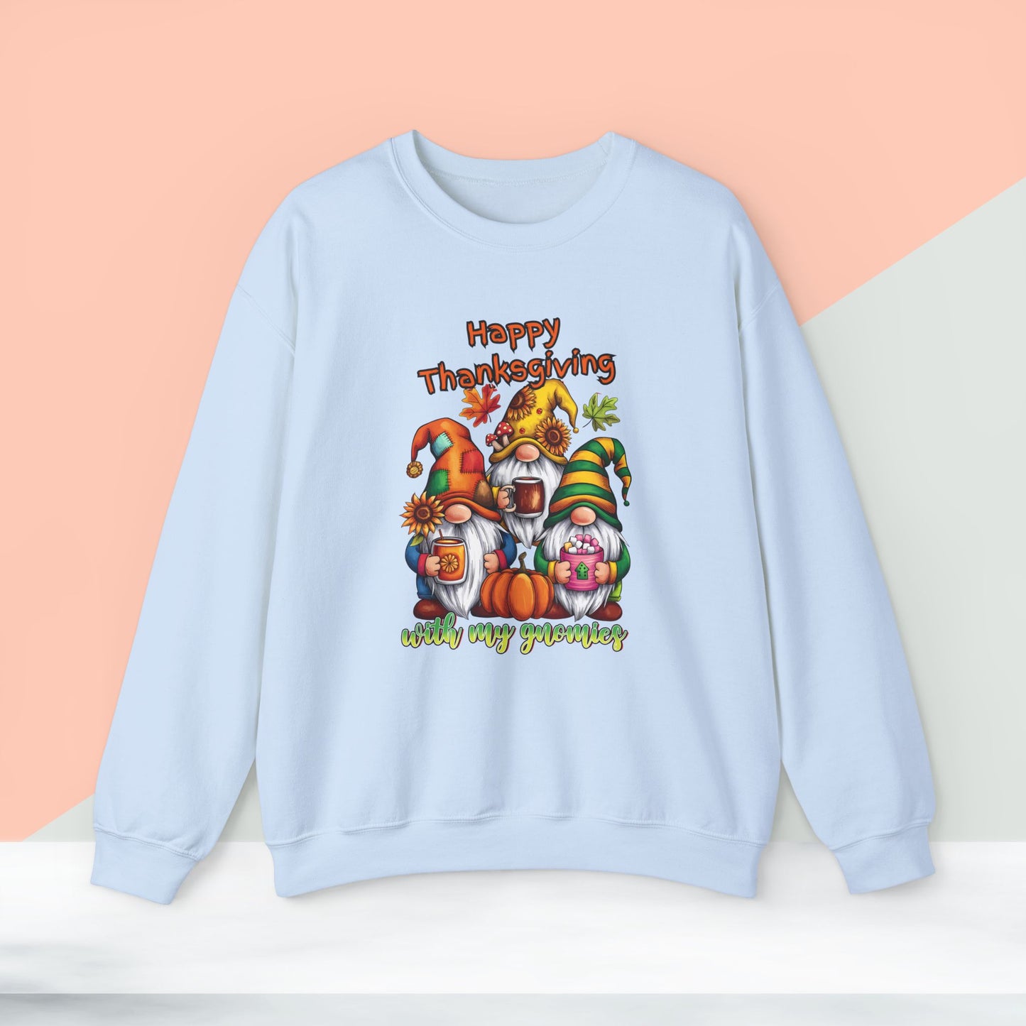 Happy Thanksgiving  With My Gnomies Sweatshirt, HappyThanksgiving Sweatshirt - Unisex Heavy Blend, Happy Thanksgiving2024 Sweatshirt, Thanksgiving Gift, Festive Sweatshirt.