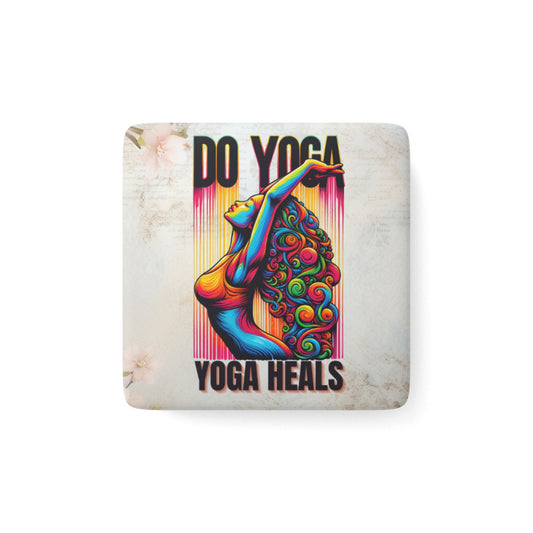 Do Yoga Porcelain Magnet, Square, Cute Porcelain Magnet, Mindful Gift, Yoga lovers Porcelain Magnet, Yoga Instructor Gift, Gift For Yoga lovers, Gift For Yogi.