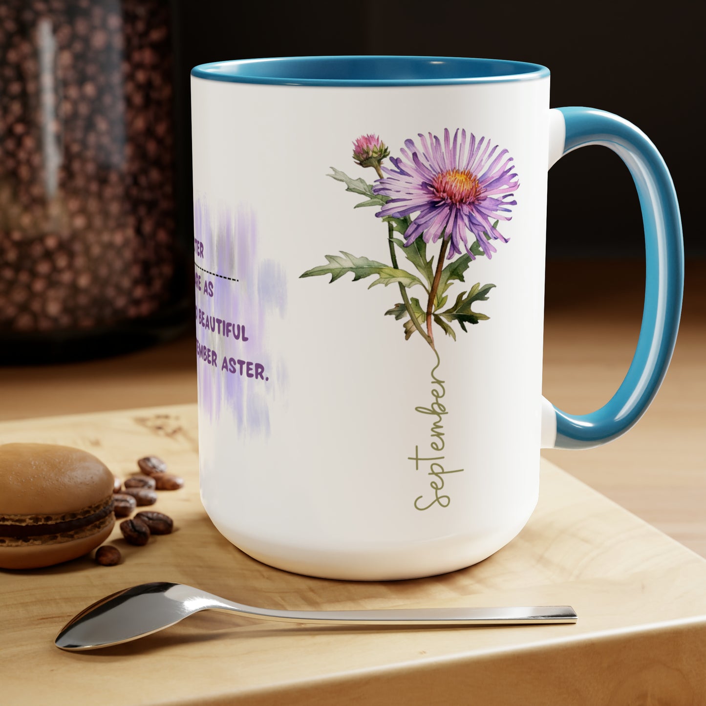 September Birth Month Flower Two-Tone Coffee Mugs, 15oz, Birth Month Flower mug.