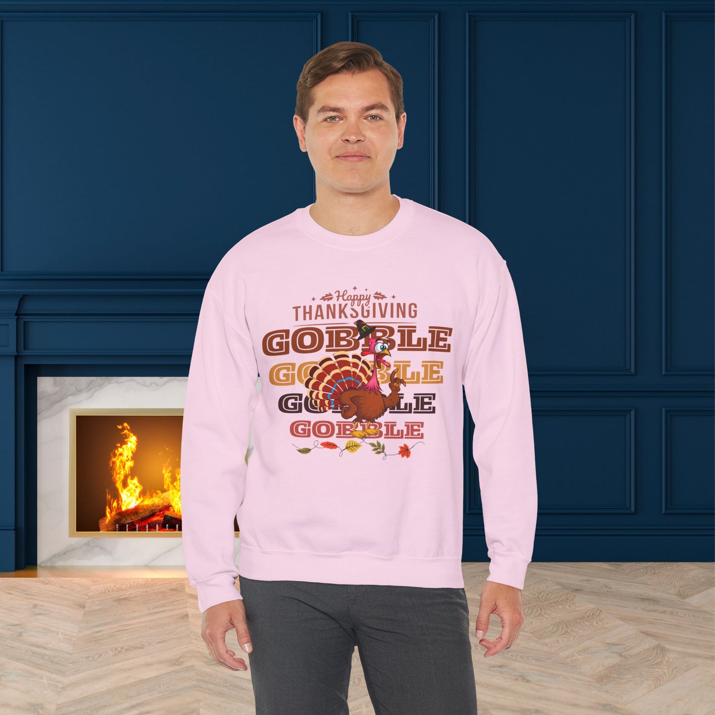 Gobble Sweatshirt, HappyThanksgiving Sweatshirt - Unisex Heavy Blend, Happy Thanksgiving2024 Sweatshirt, Thanksgiving Gift, Festive Sweatshirt.