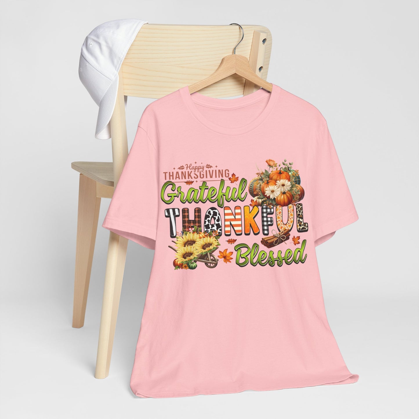 Grateful Thankful Blessed T-shirt, Happy Thanksgiving T-shirt, Happy thanksgiving 2024 T-shirt, Thanksgiving Gift,Turkey Shirt, Family Thanksgiving, Holiday Outfit.