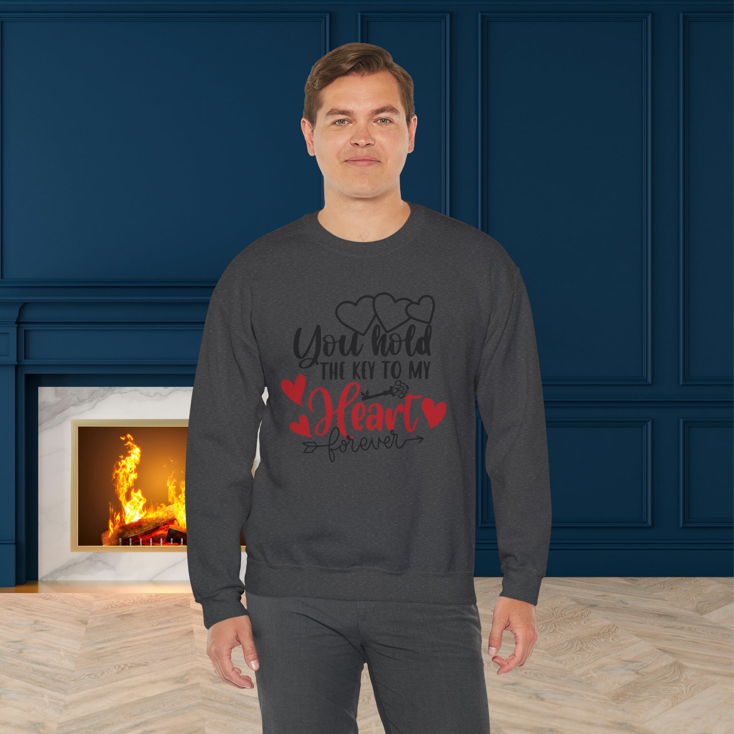 Happy valentines day Unisex Heavy Blend™ Crewneck Sweatshirt