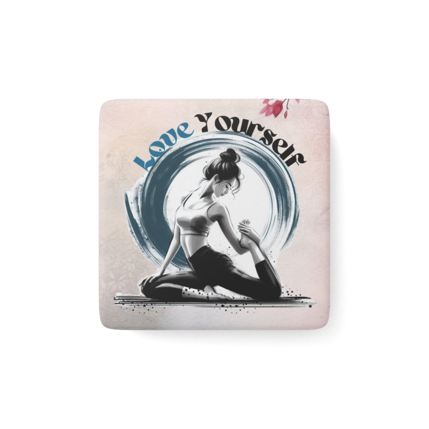 Love Yourself Yoga Porcelain Magnet, Square, Cute Porcelain Magnet, Mindful Gift, Yoga lovers Porcelain Magnet, Yoga Instructor Gift, Gift For Yoga lovers, Gift For Yogi.