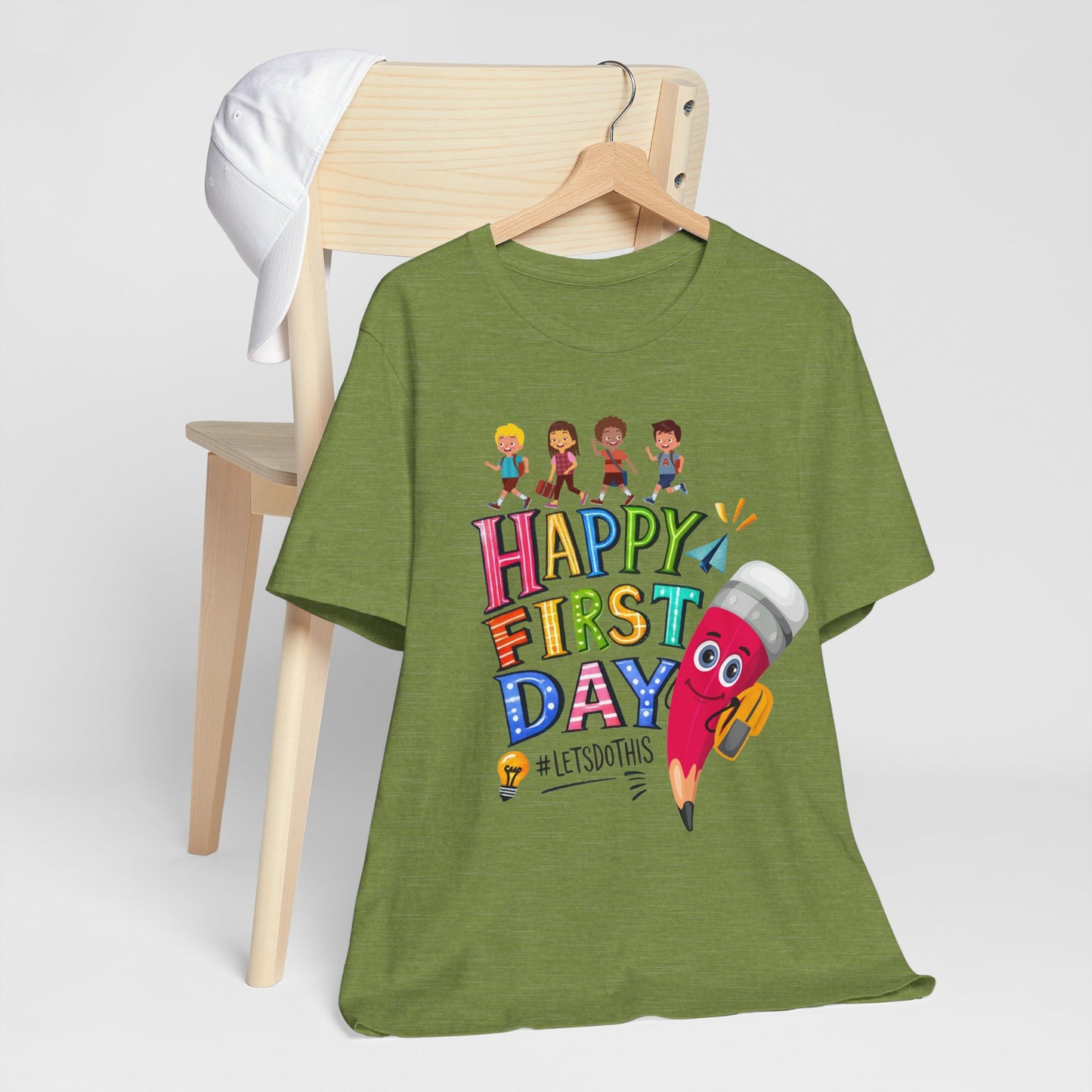 Happy First day T-Shirt, Hello Teacher T-Shirt, Back To School T-Shirt, Teach Love Inspire Teacher Shirt, Teacher Back To school unisex jersey short sleeve.First Day Vibes T-Shirt.