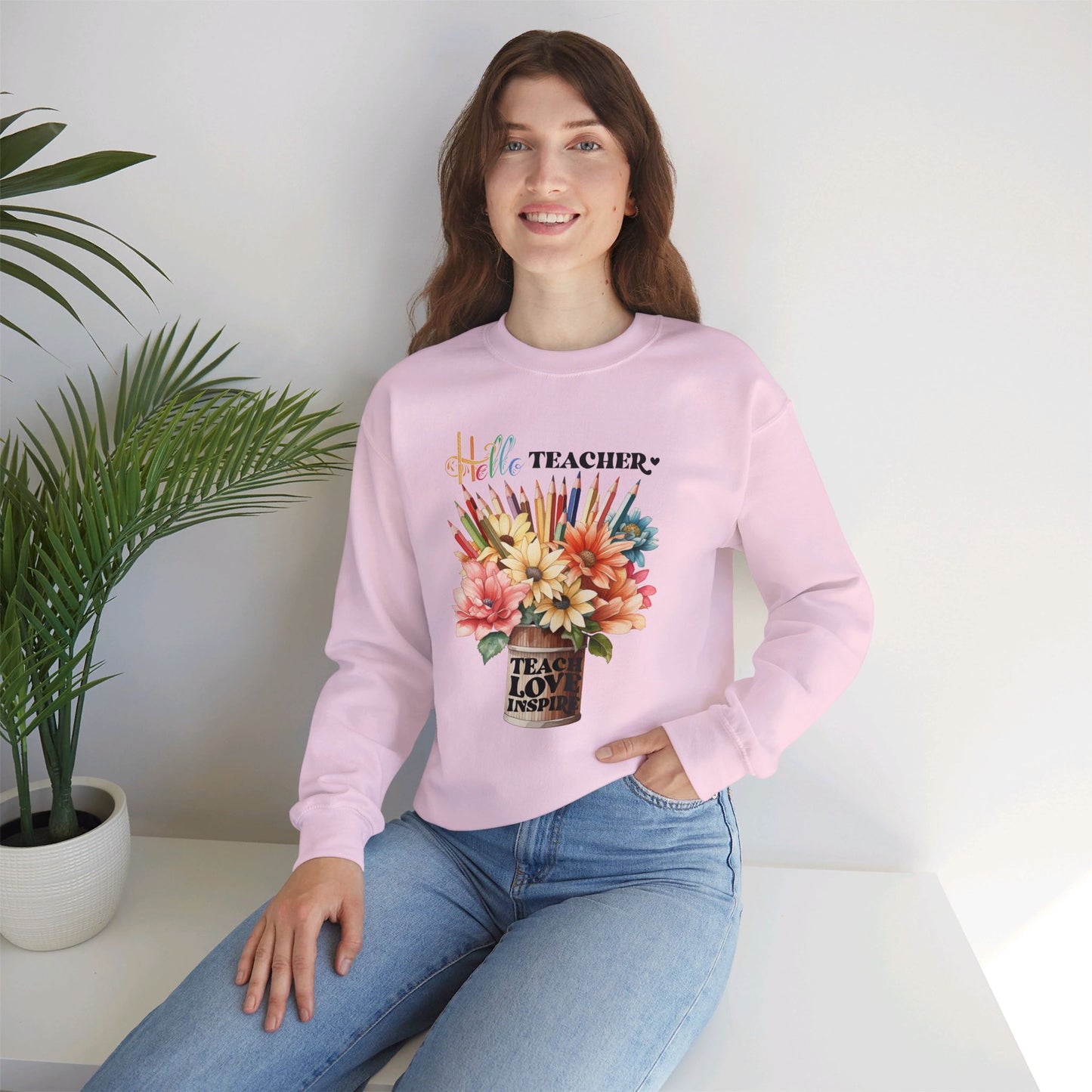 We Love Teachers Sweatshirt, Back To school unisex heavy blend crewneck sweatshirt, Teacher Back To school  Sweatshirt. First Day Vibes Sweatshirt.