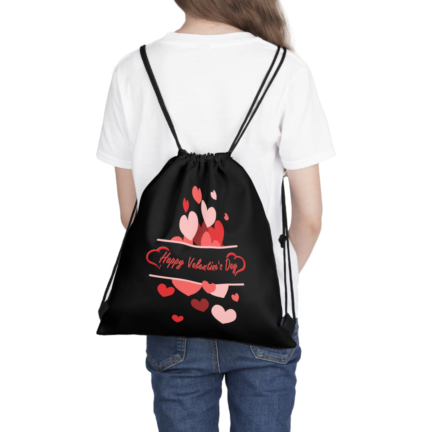 Happy Valentines Day Drawstring Bag