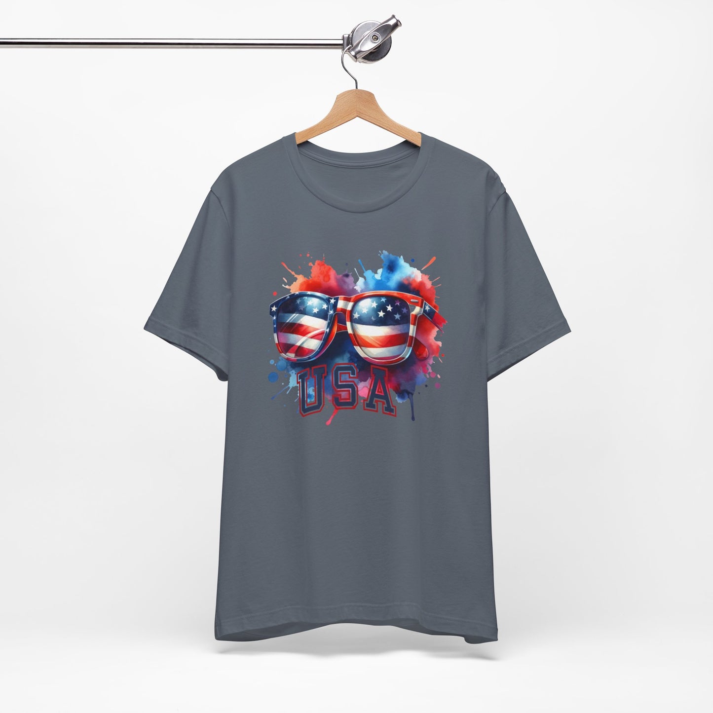 4th of July T-shirt, Sweet Land Of Liberty T-Shirt, Fourth of July unisex jersey short sleeve, America, Flag, Peace Love America. Proud To Be An American, Red White Blue.