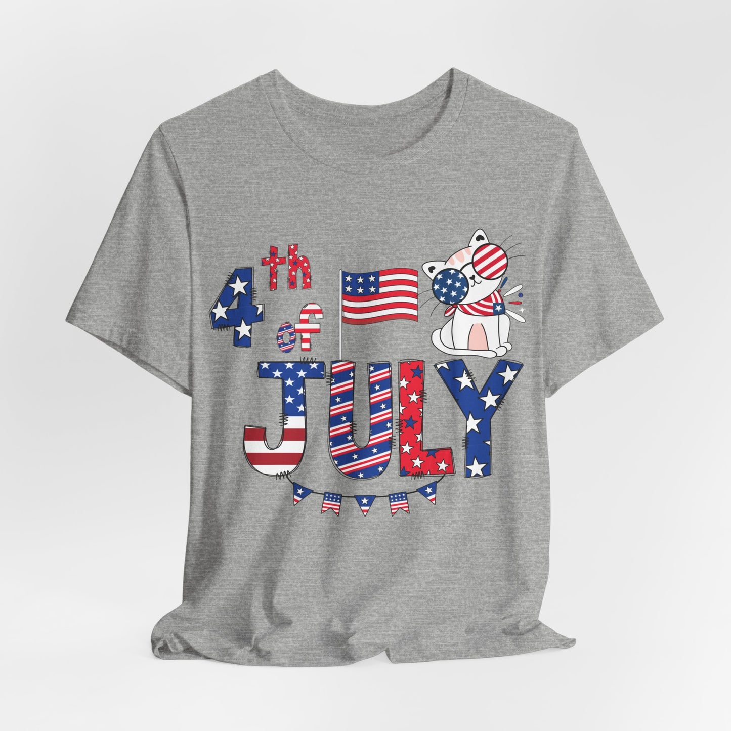 4th of July T-shirt, Red White Blue T-Shirt, Fourth of July unisex jersey short sleeve.