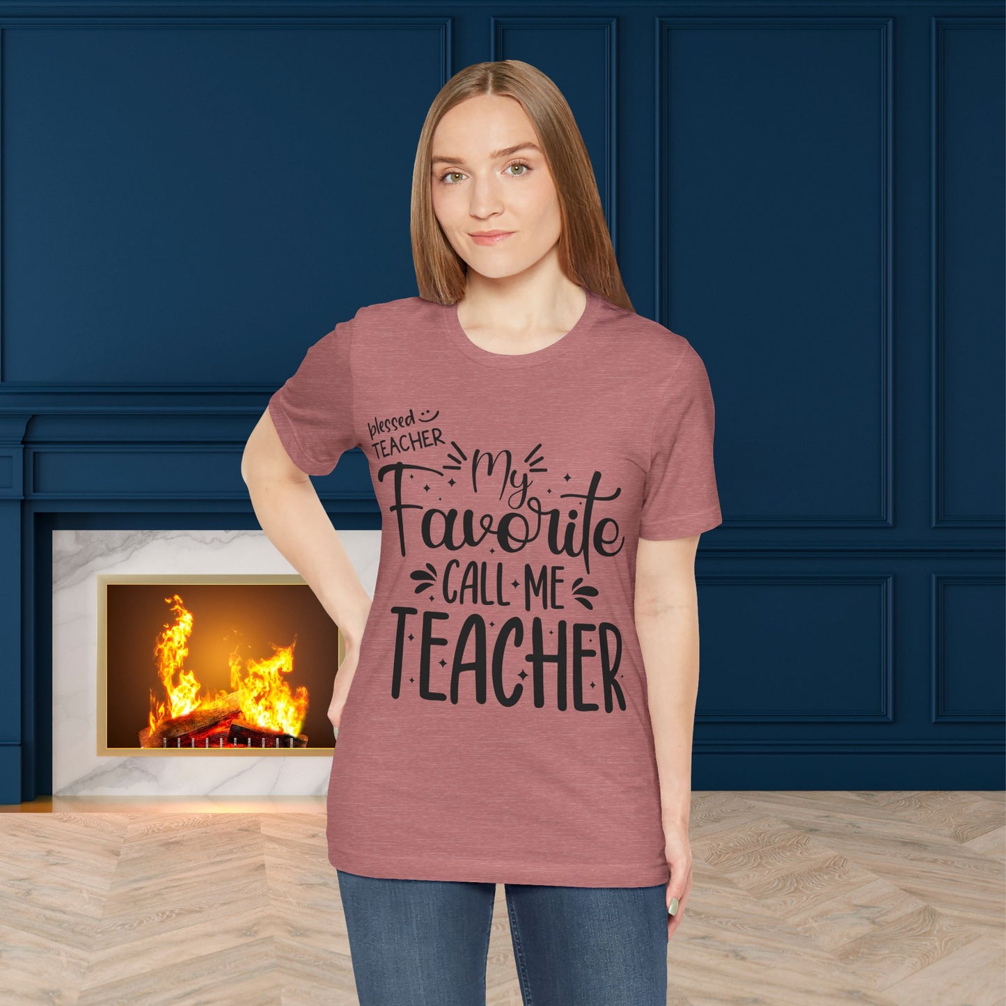 My Favorite Call Me Teacher T-shirt, Hello Teacher T-Shirt, Back To School T-Shirt, Teach Love Inspire Teacher Shirt, Teacher Back To school unisex jersey short sleeve.First Day Vibes T-Shirt.