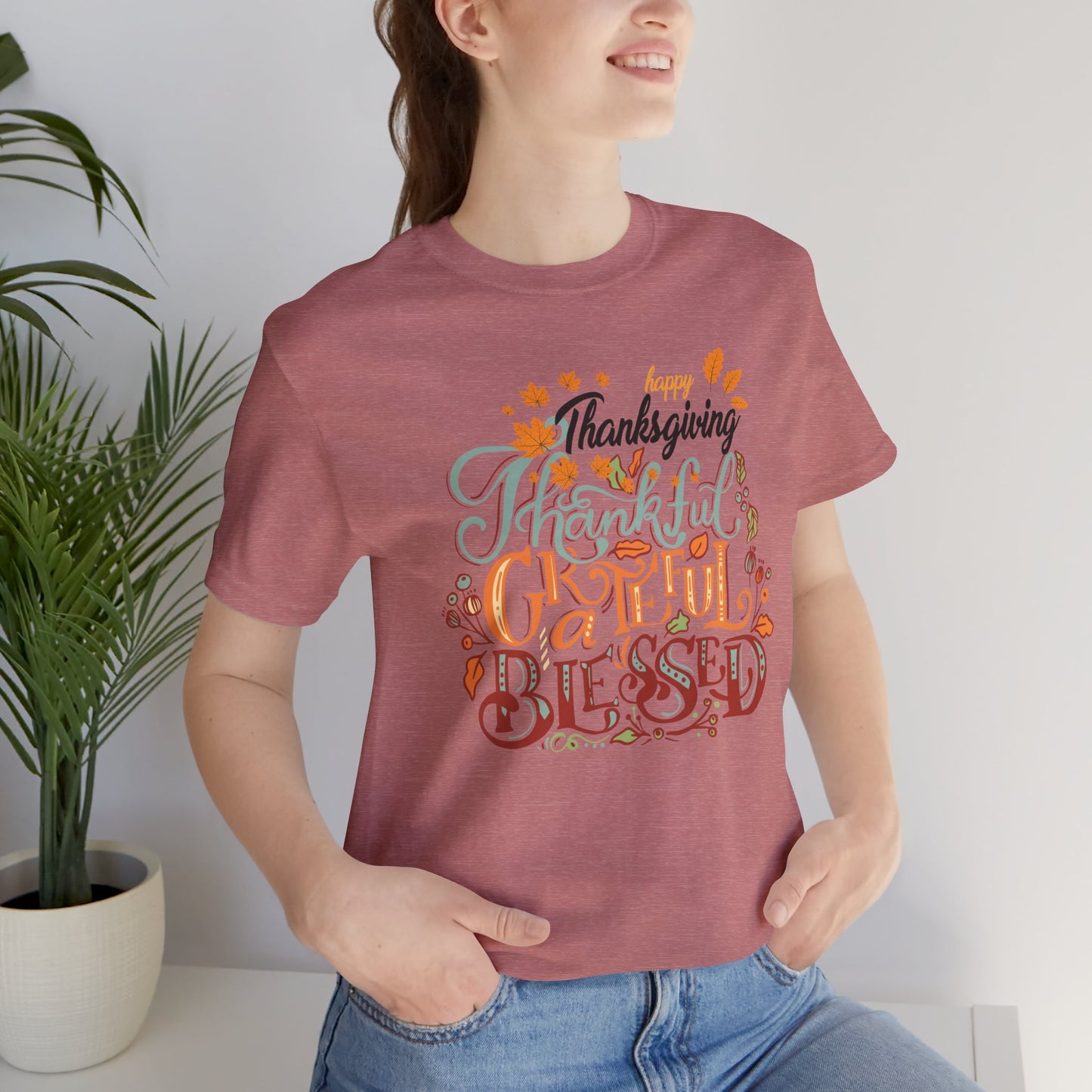 Thankful Grateful Blessed T-shirt, Happy Thanksgiving T-shirt, Happy thanksgiving 2024 T-shirt, Thanksgiving Gift,Turkey Shirt, Family Thanksgiving, Holiday Outfit.