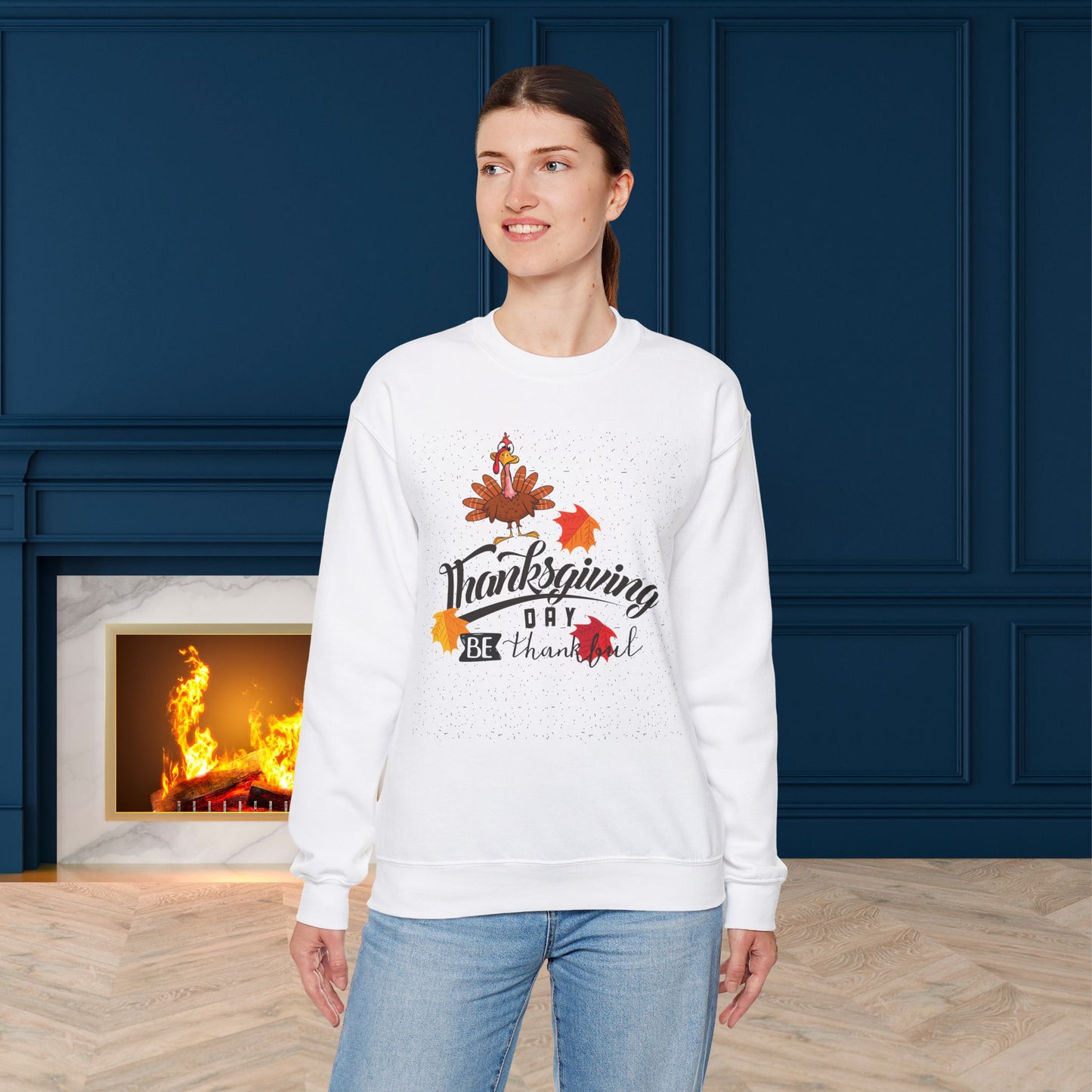 Be Thankful Sweatshirt,  HappyThanksgiving Sweatshirt - Unisex Heavy Blend, Happy Thanksgiving2024 Sweatshirt, Thanksgiving Gift, Festive Sweatshirt.