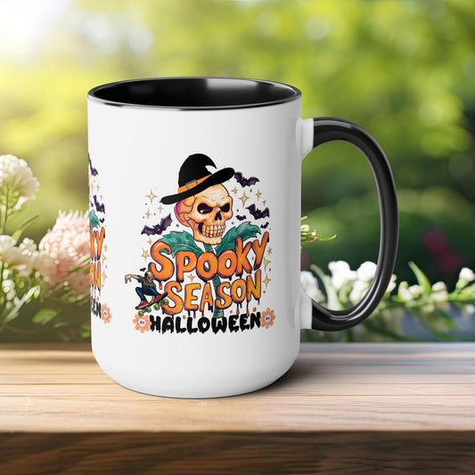 Spooky Season Halloween Coffee Mug, Halloween Coffee Mug, Trick or Treat Halloween Coffee Mug, Cute Skeleton Coffee Mug, Spooky Vibes Halloween Coffee Mug.