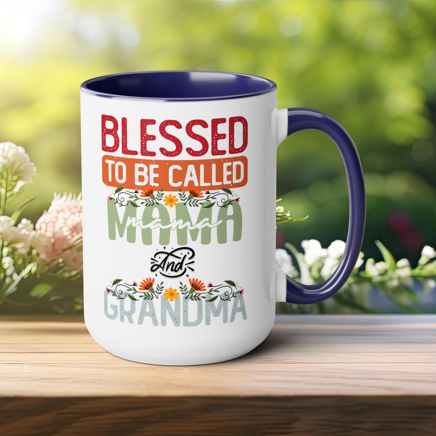 Happy Mother's dayTow-Tone Coffee Mug.15oz, Gift for mom & grandma, Mama's Coffee Mug