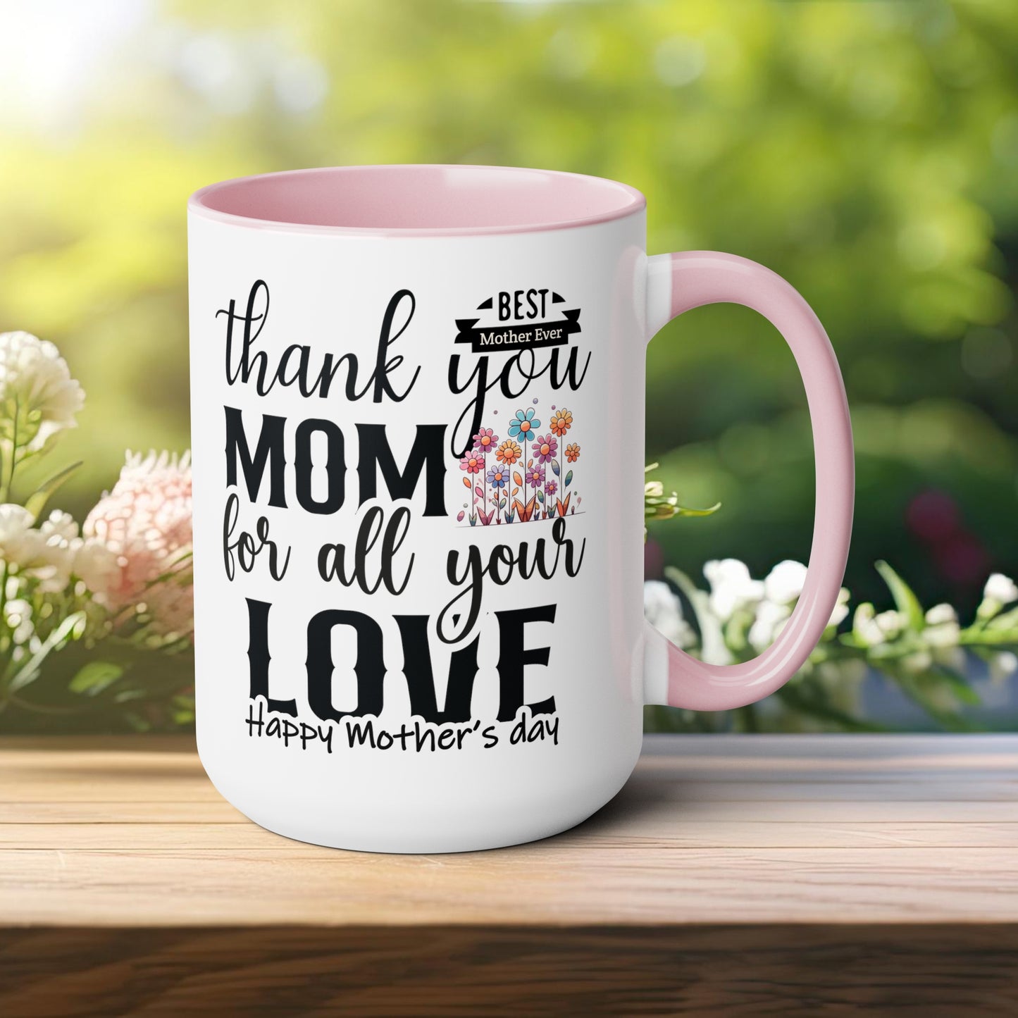 Happy Mother's dayTow-Tone Coffee Mug.15oz, Gift for mom, Mama's Coffee Mug