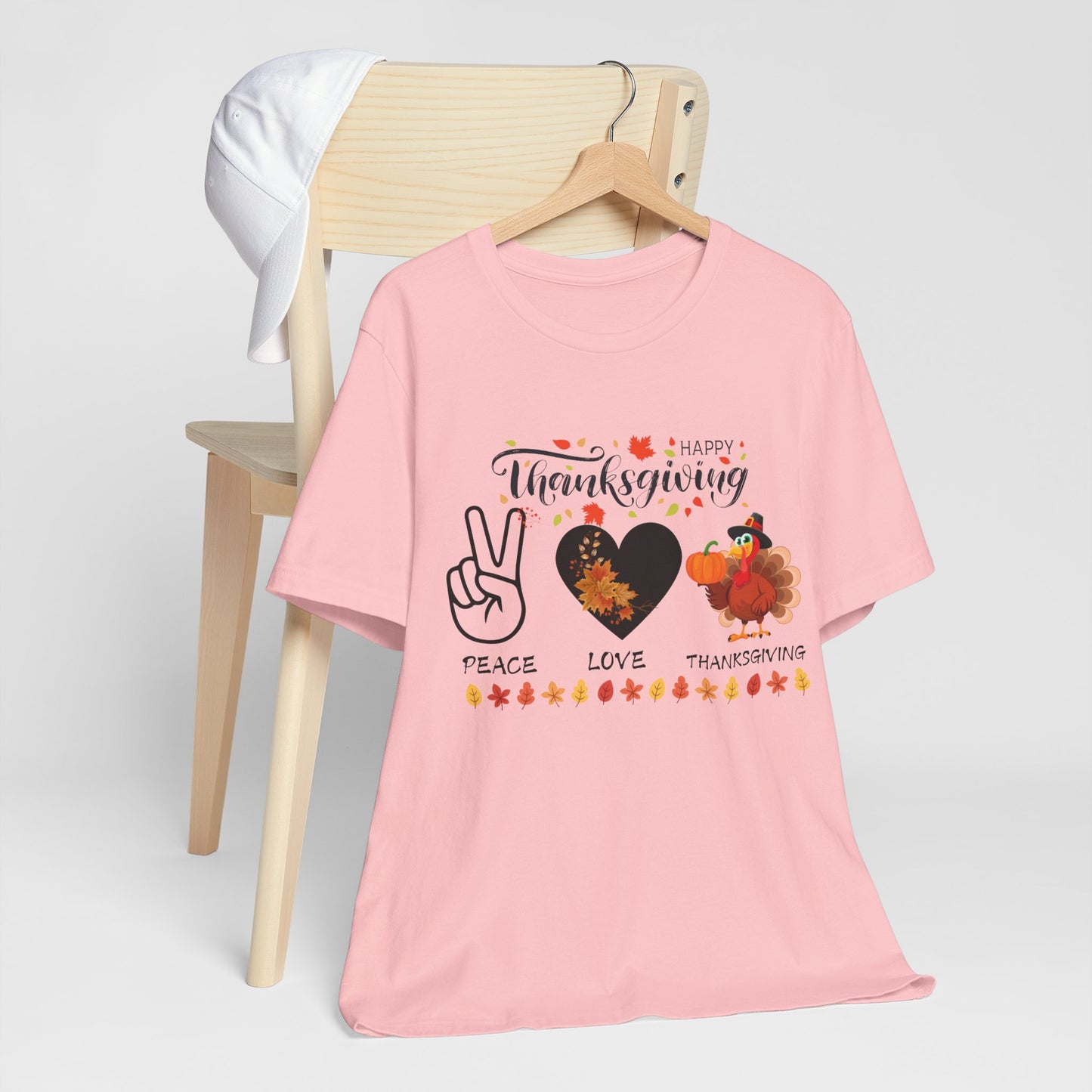 Peace Love Thanksgiving T-shirt, Happy Thanksgiving T-shirt, Happy thanksgiving 2024 T-shirt, Thanksgiving Gift,Turkey Shirt, Family Thanksgiving, Holiday Outfit.