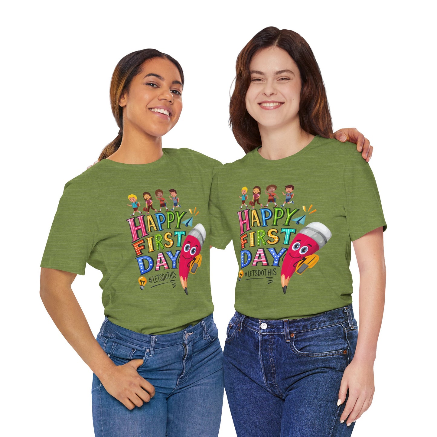 Happy First day T-Shirt, Hello Teacher T-Shirt, Back To School T-Shirt, Teach Love Inspire Teacher Shirt, Teacher Back To school unisex jersey short sleeve.First Day Vibes T-Shirt.