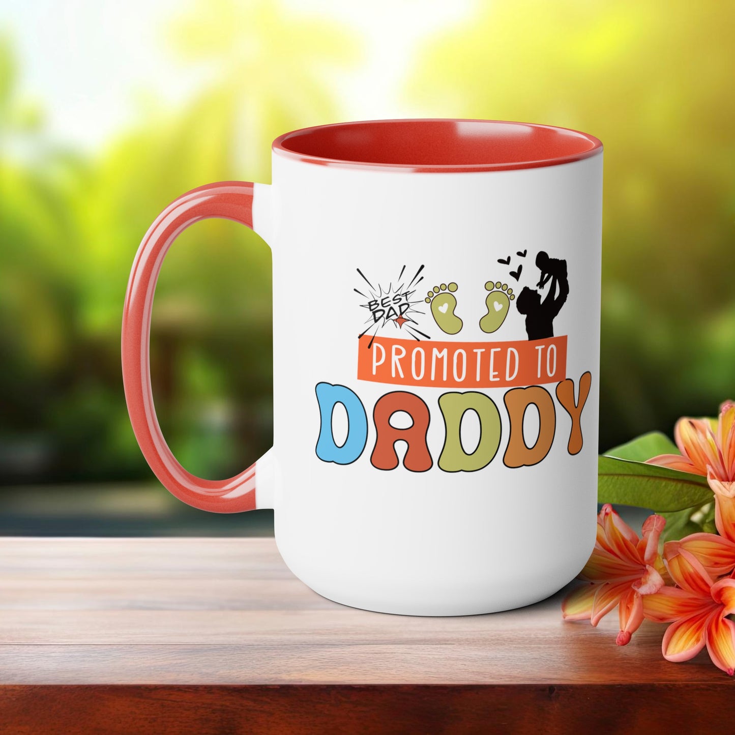 Happy father's dayTow-Tone Coffee Mug.15oz, Gift for Dad, Daddy's Coffee Mug