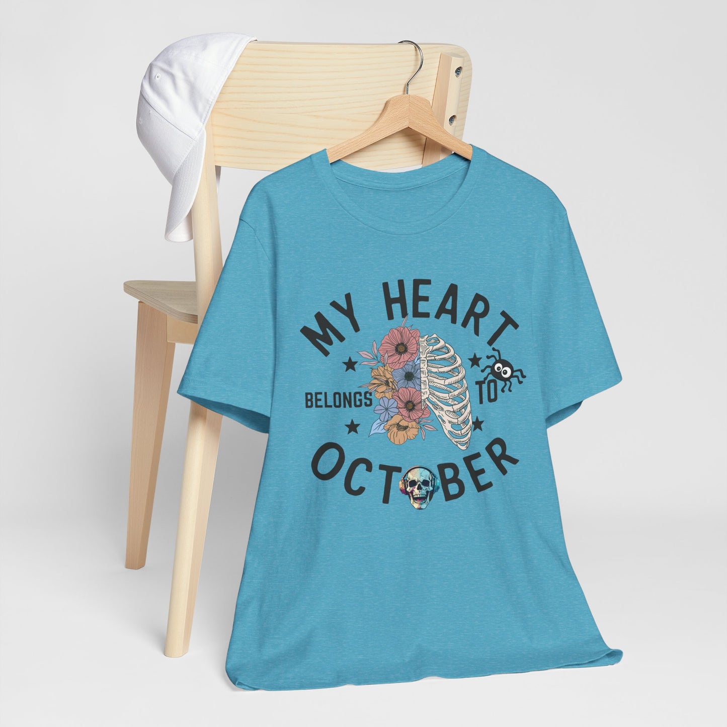 My Heart Belongs To October Halloween T-shirt, Happy Halloween T-shirt, Trick Or Treat T-shirt, Halloween T-shirt, Cool Halloween T-shirt, Spooky T-shirt,