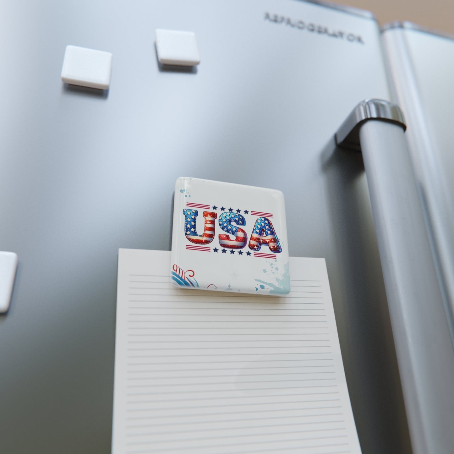 Happy 4th of July Porcelain Magnet, Square, Sunflower Magnet, America, Flag, Peace Love America. Proud To Be An American, Red White Blue Magnet, God Bless America Magnet.