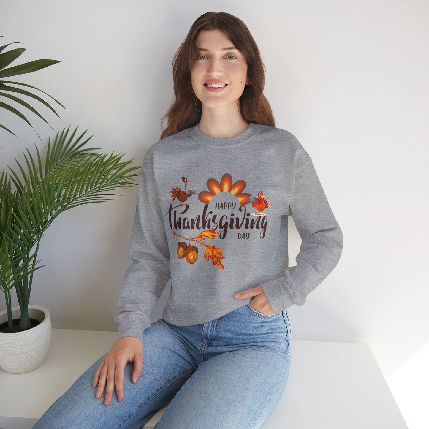 Happy Thanksgiving Day Sweatshirt - Unisex Heavy Blend, Happy Thanksgiving2024 Sweatshirt, Thanksgiving Gift, Festive Sweatshirt.