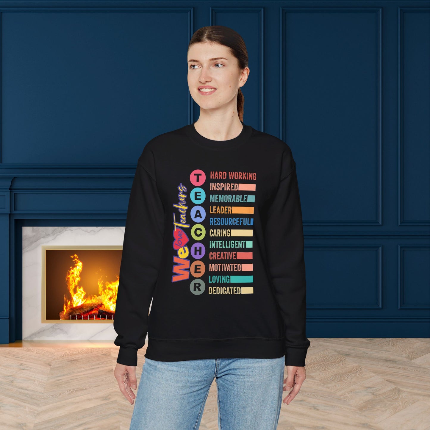 Back To school unisex heavy blend crewneck sweatshirt, We Love Teachers Sweatshirt,Teacher Back To school  Sweatshirt. First Day Vibes Sweatshirt.