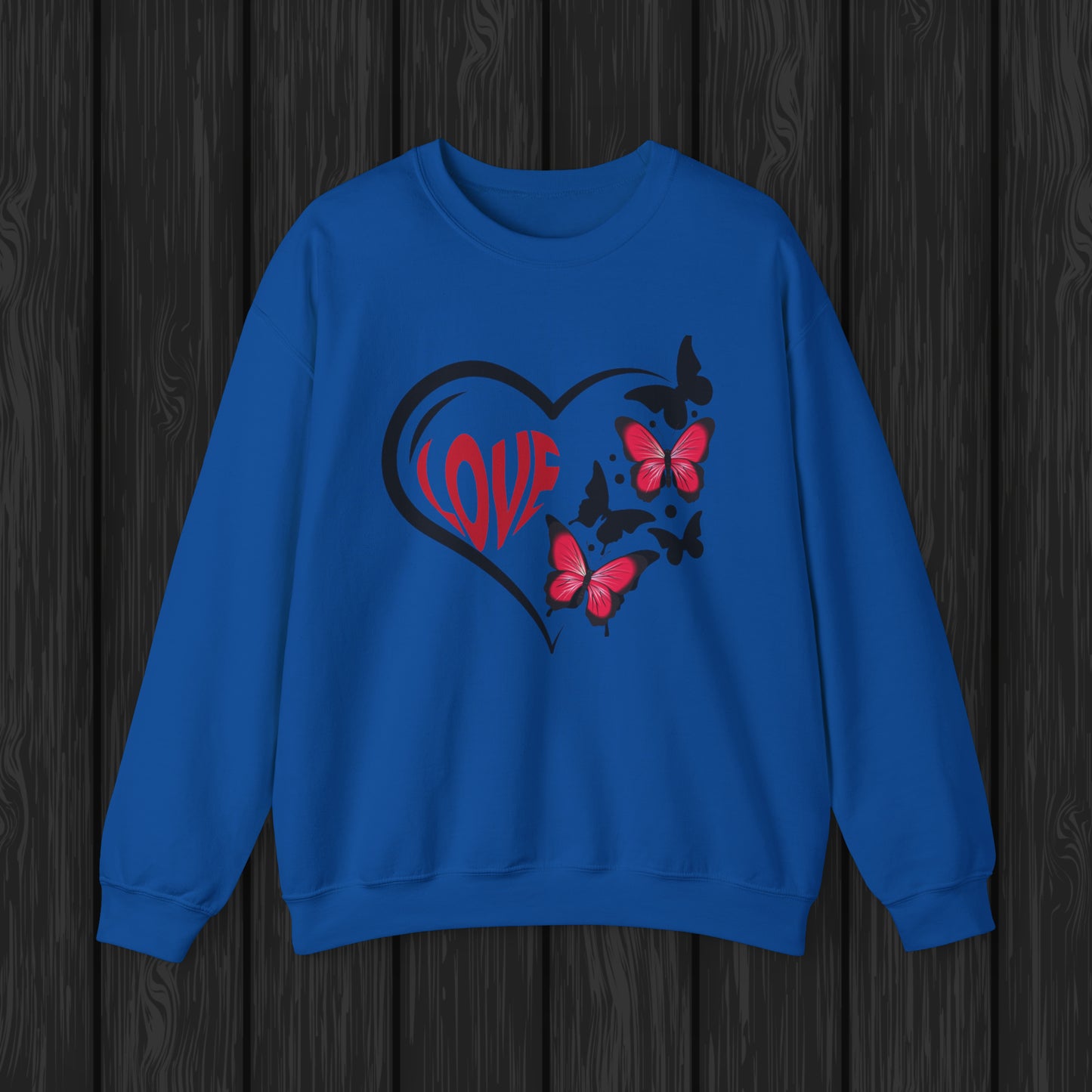 Happy valentines day butterfly heart shape Unisex Heavy Blend™ Crewneck Sweatshirt