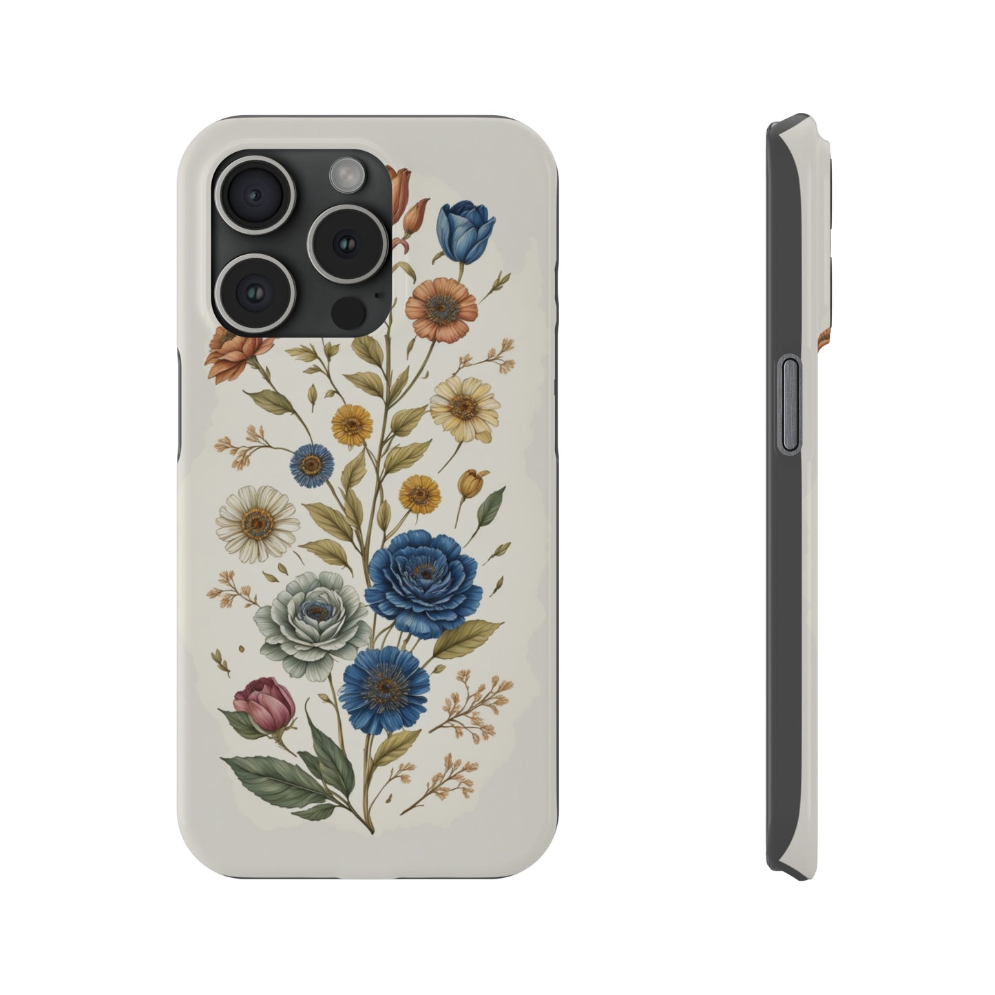 Vintage Floral painting iPhone 15 Phone Cases.