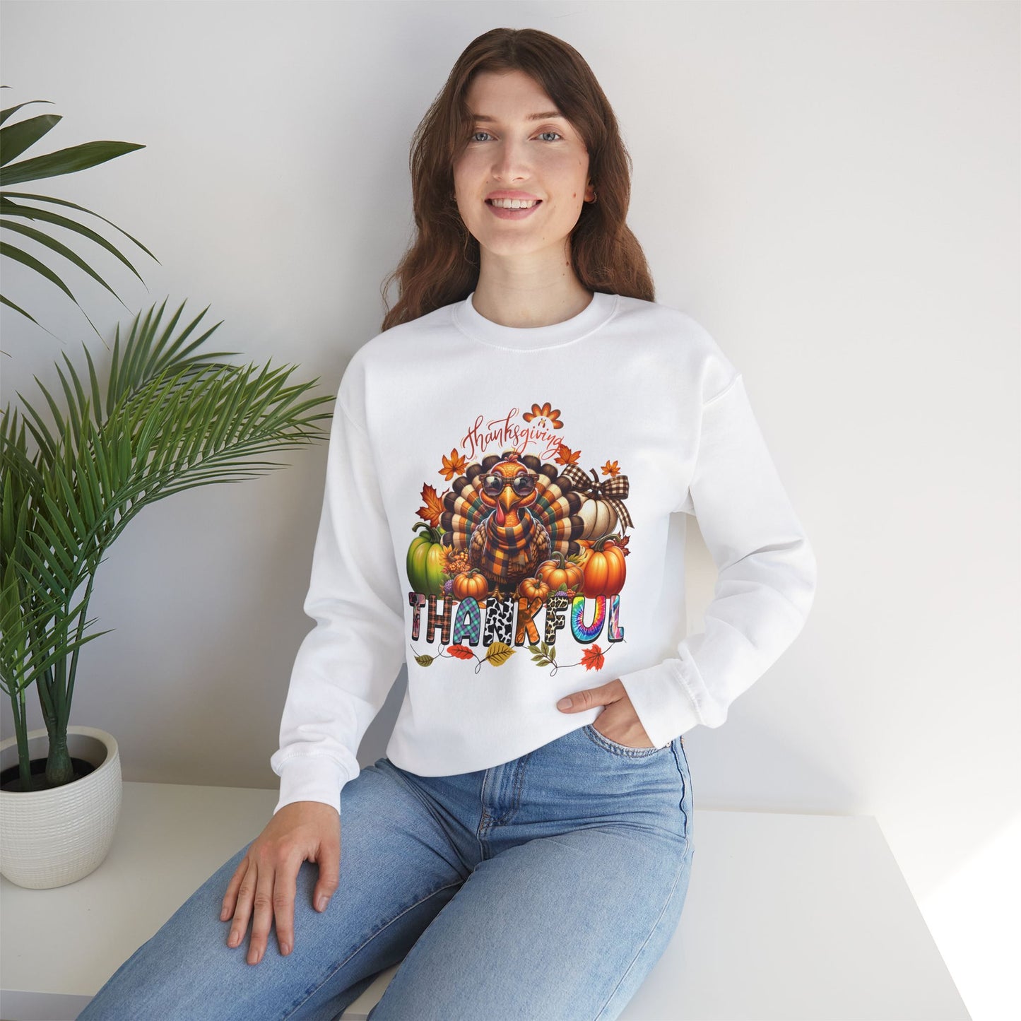 HappyThanksgiving Day Sweatshirt - Unisex Heavy Blend, Happy Thanksgiving2024 Sweatshirt, Thanksgiving Gift, Festive Sweatshirt.