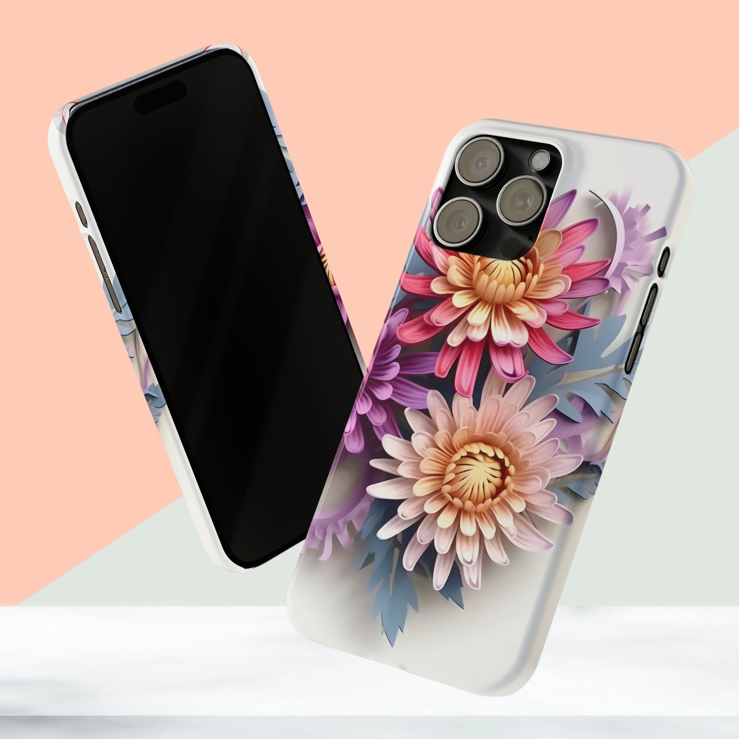 3D Flower Paper art iPhone 15 Phone Cases.