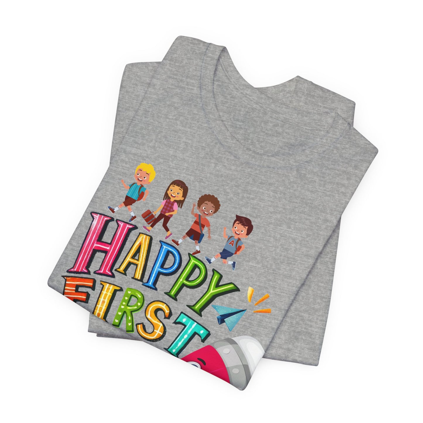 Happy First day T-Shirt, Hello Teacher T-Shirt, Back To School T-Shirt, Teach Love Inspire Teacher Shirt, Teacher Back To school unisex jersey short sleeve.First Day Vibes T-Shirt.