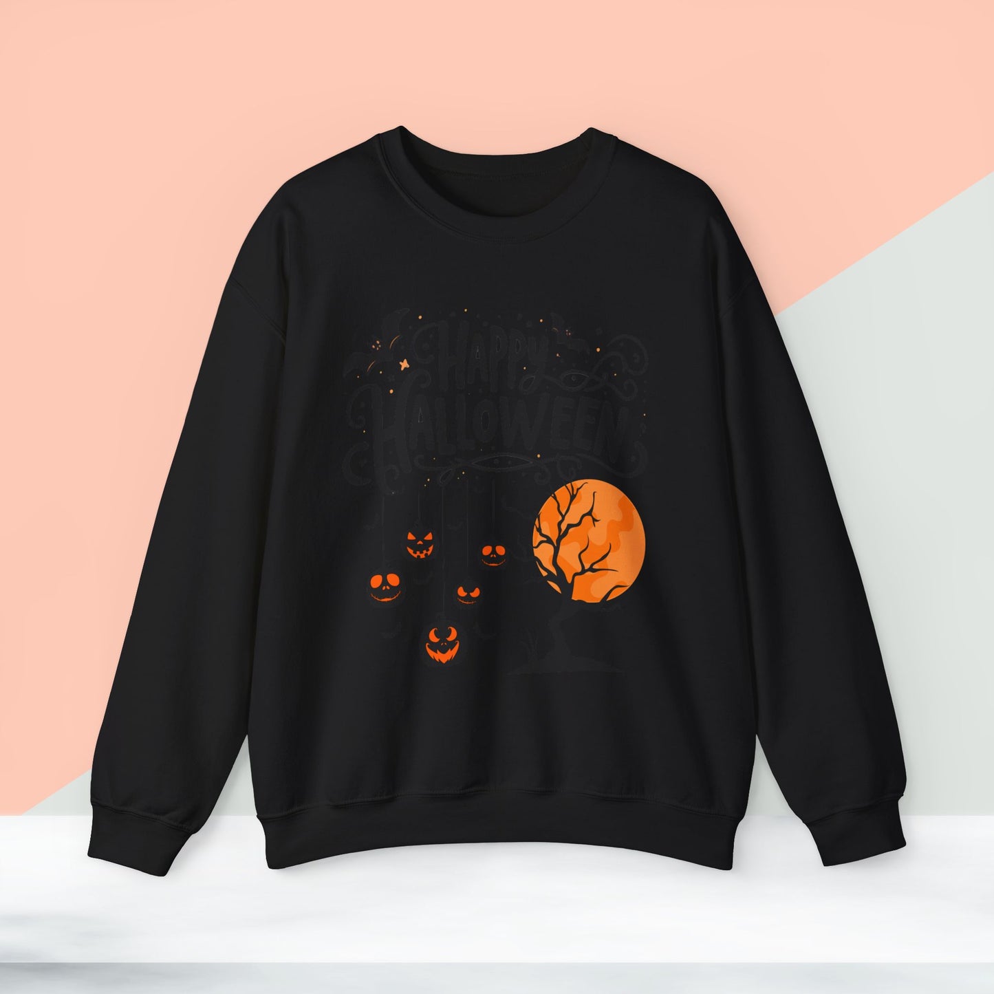 Happy halloween Sweatshirt - Unisex Heavy Blend Crewneck, halloween sweatshirt, cute spooky cat sweatshirt.