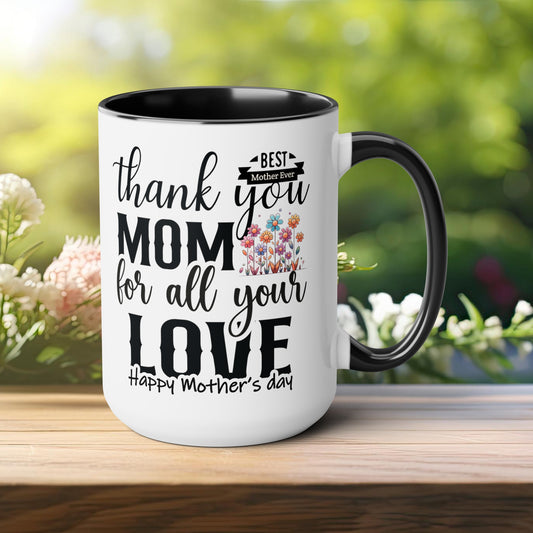 Happy Mother's dayTow-Tone Coffee Mug.15oz, Gift for mom, Mama's Coffee Mug