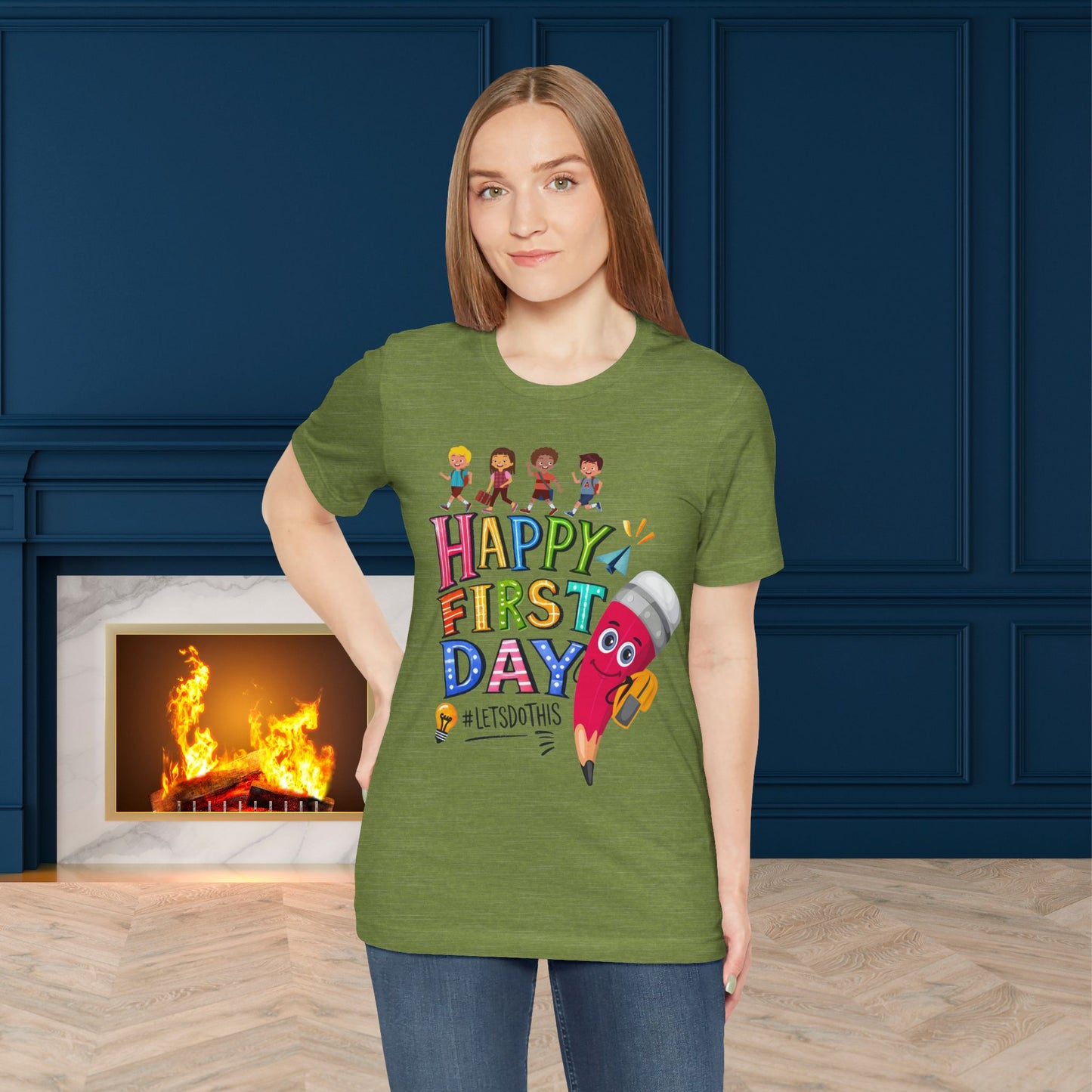 Happy First day T-Shirt, Hello Teacher T-Shirt, Back To School T-Shirt, Teach Love Inspire Teacher Shirt, Teacher Back To school unisex jersey short sleeve.First Day Vibes T-Shirt.