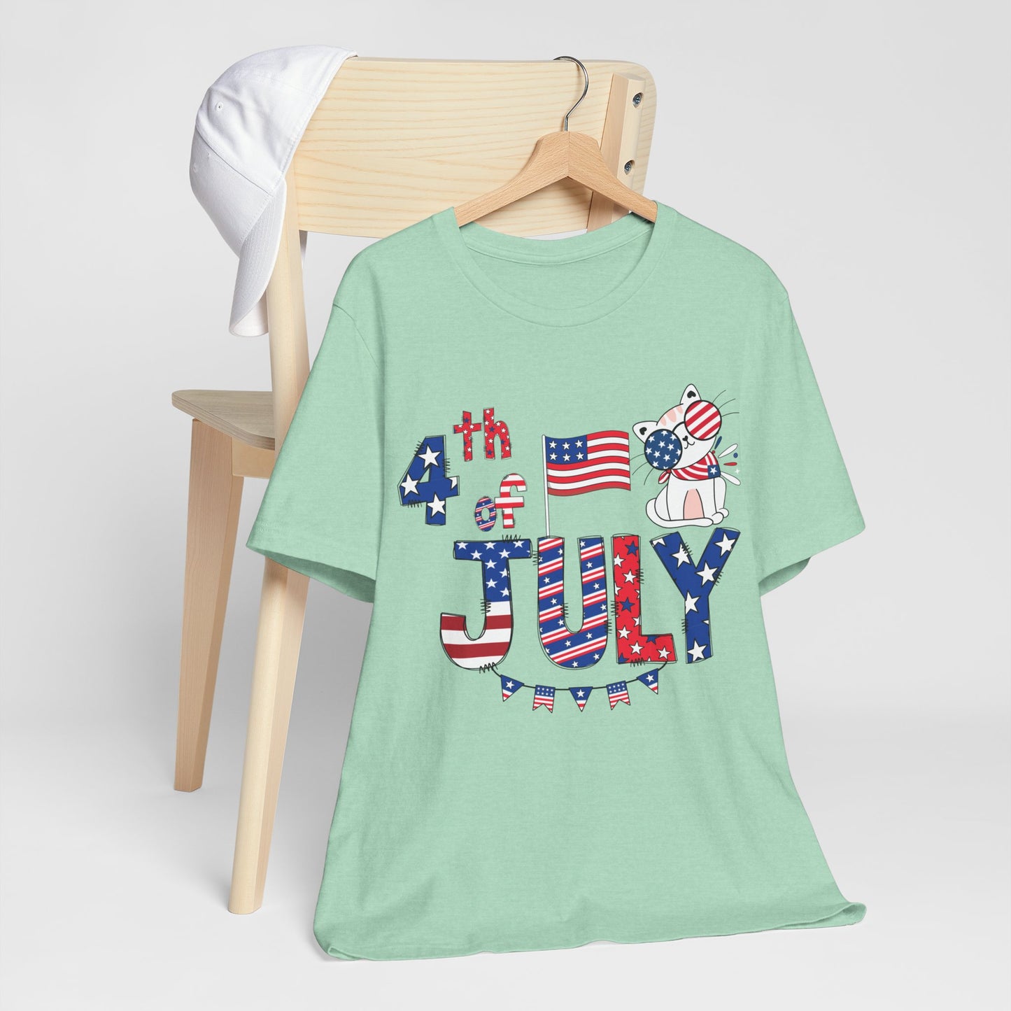 4th of July T-shirt, Red White Blue T-Shirt, Fourth of July unisex jersey short sleeve.