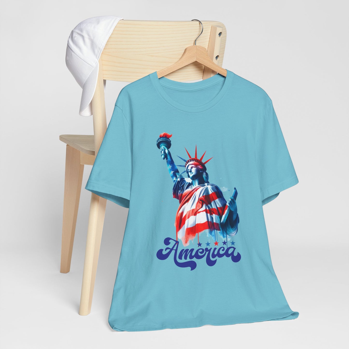 4th of July T-shirt, Sweet Land Of Liberty T-Shirt, Fourth of July unisex jersey short sleeve, America, Flag, Peace Love America. Proud To Be An American, Red White Blue.