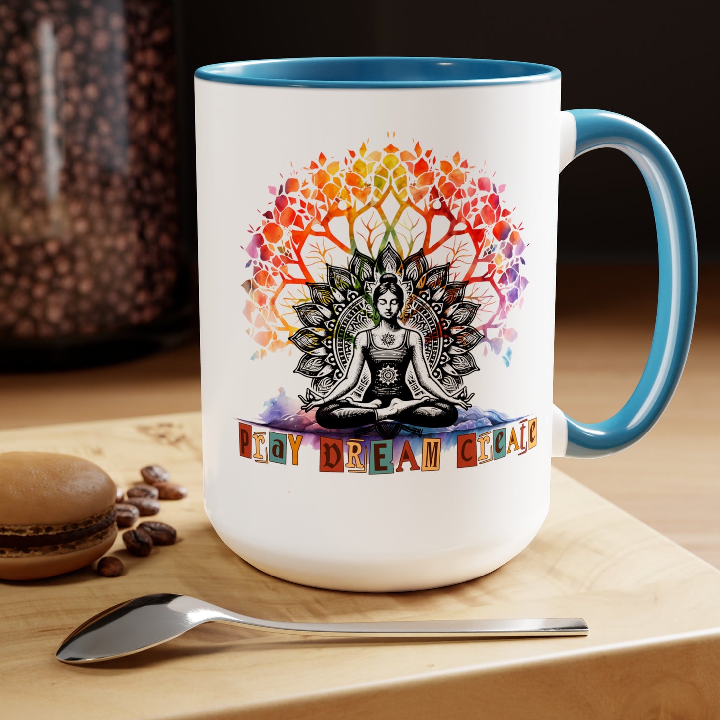 Pray Dream Create Yoga Coffee Mug, Cute Yoga Coffee Mug, Yoga lovers Coffee Mug, Yoga Instructor Gift, Gift For Yoga lover, Gift For Yogi.